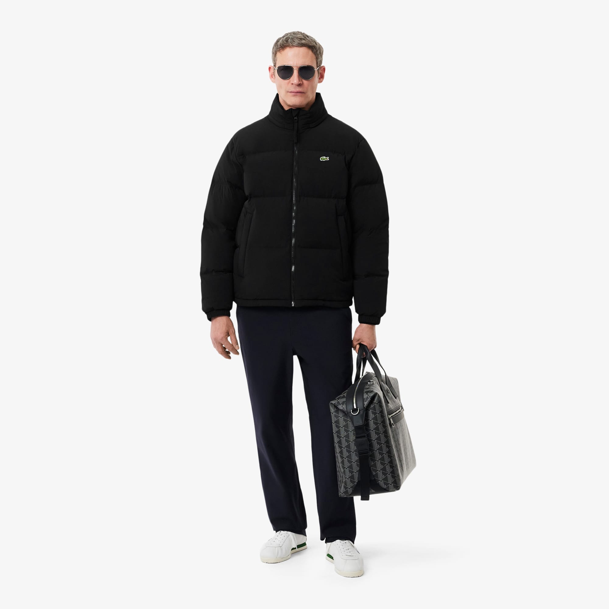 Men's Water-Repellent Hooded Down Jacket - Black