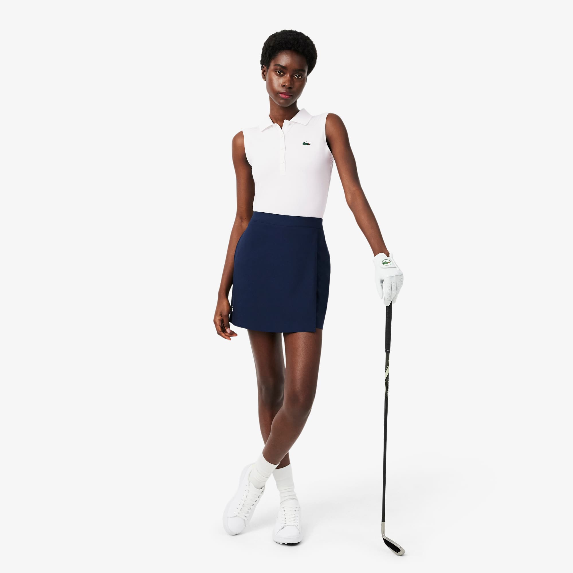 Women's Slim Fit UV Protect Stretch Golf Polo - White