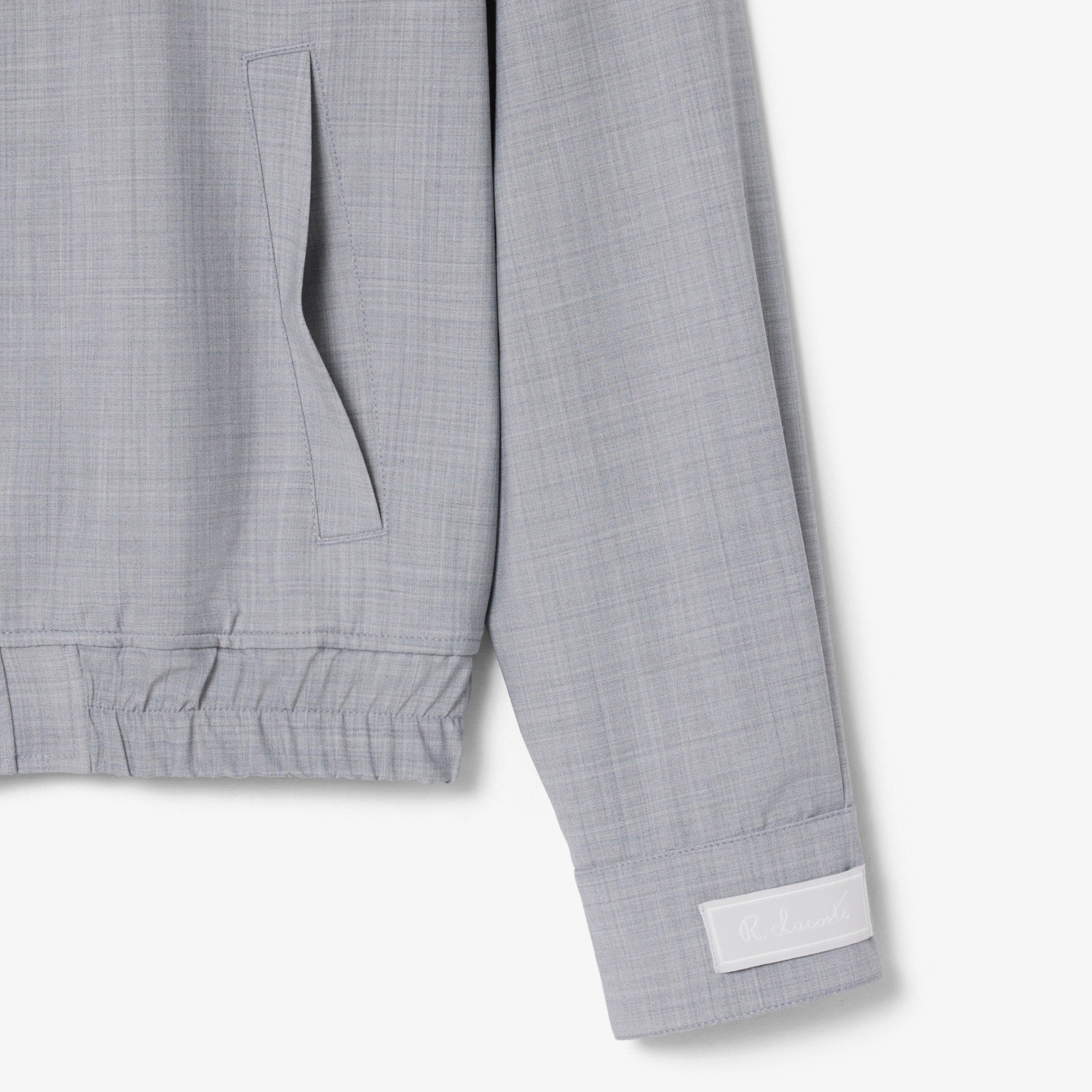 Wool Blend Harrington Jacket - Light Grey