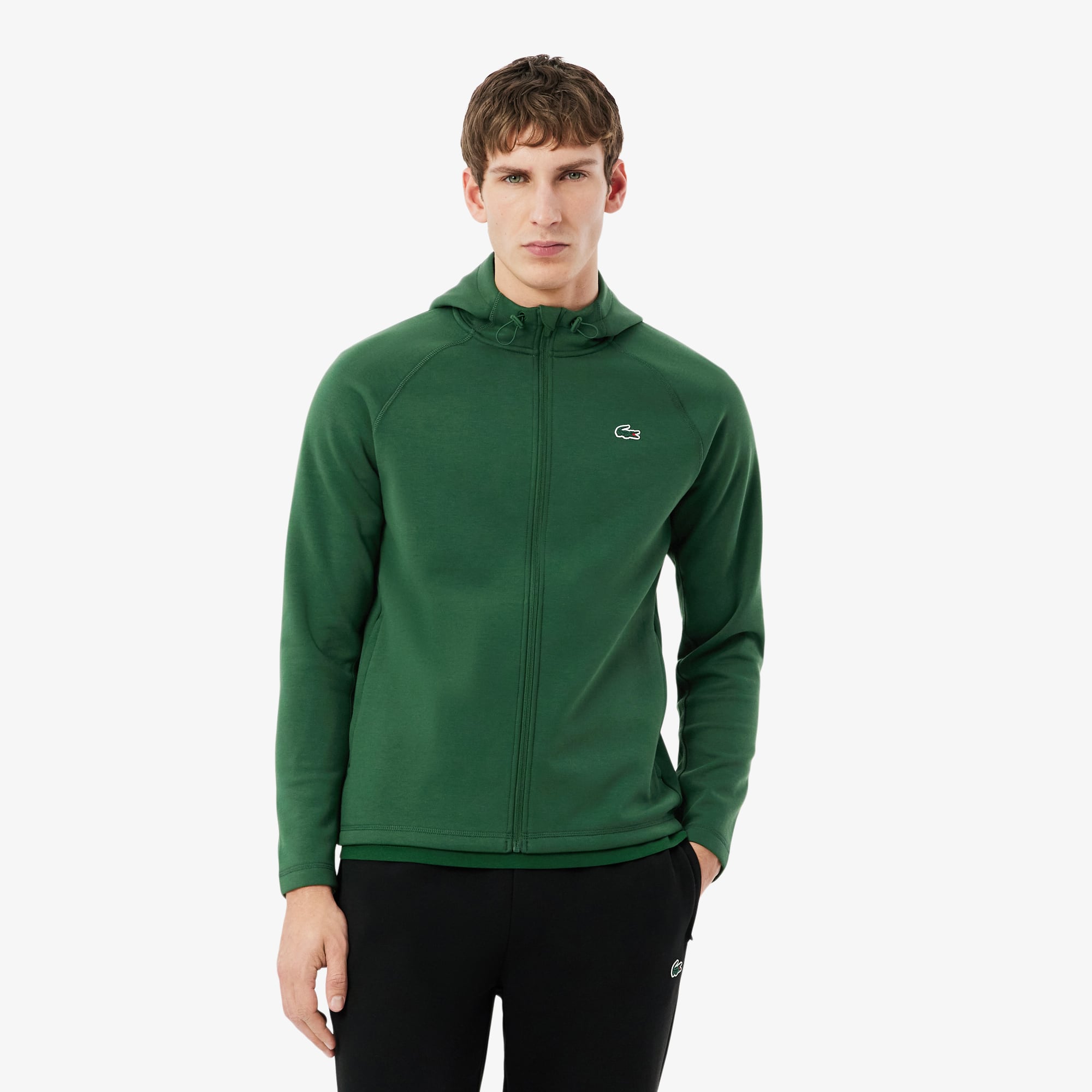 Sport Stretch Zipped Hoodie - Pine green