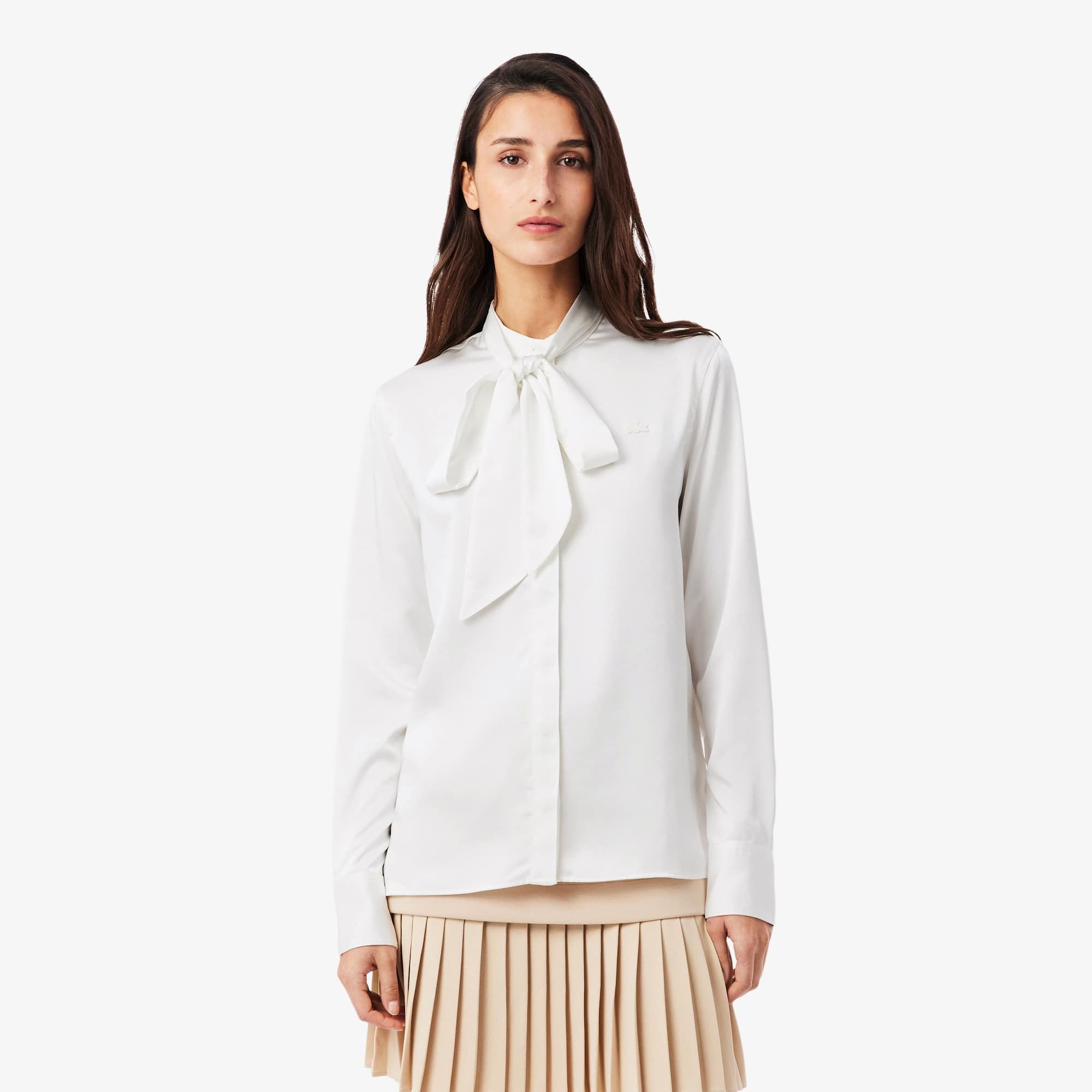 Regular Fit Removable Tie Collar Shirt - White