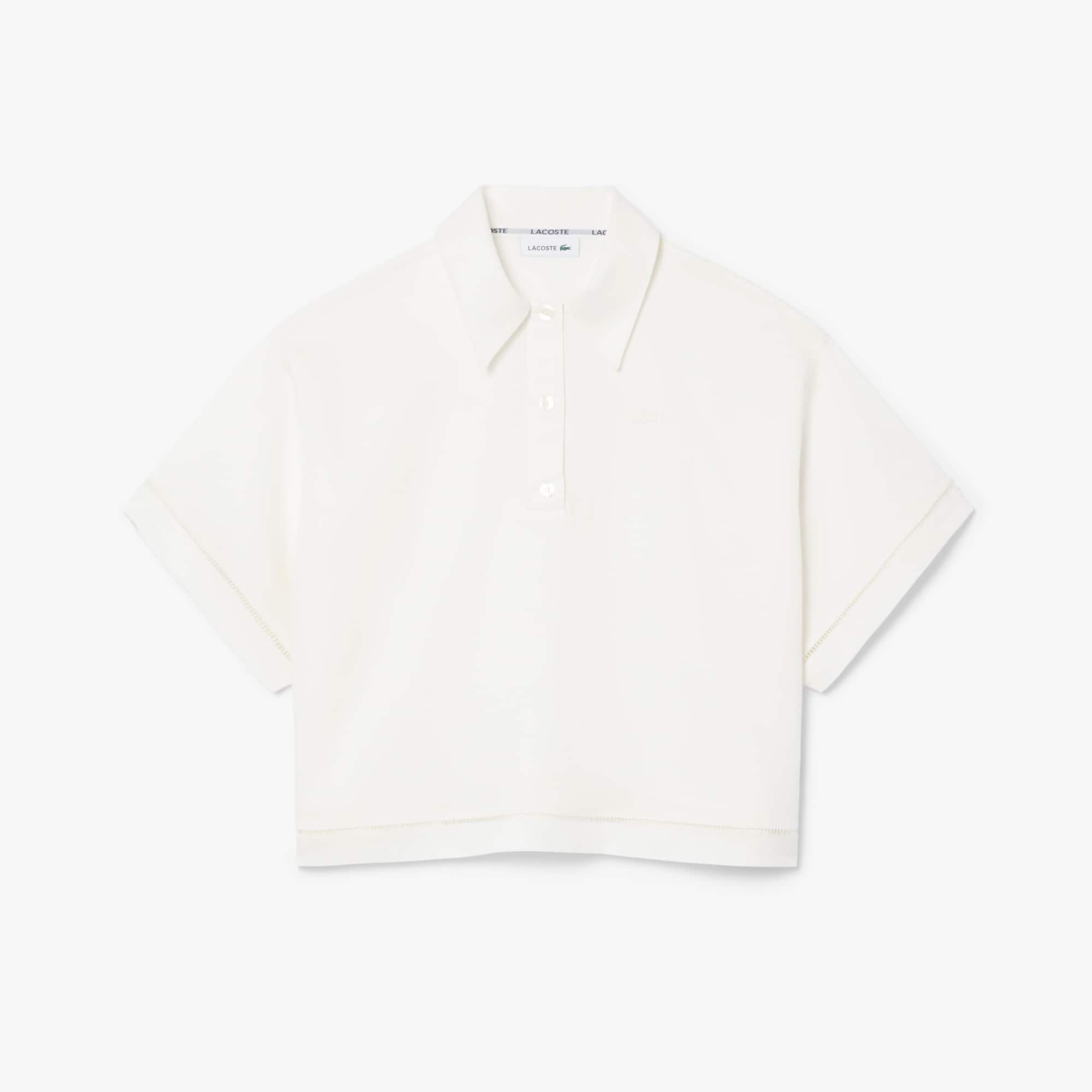 Oversized Fluid Twill Polo - White