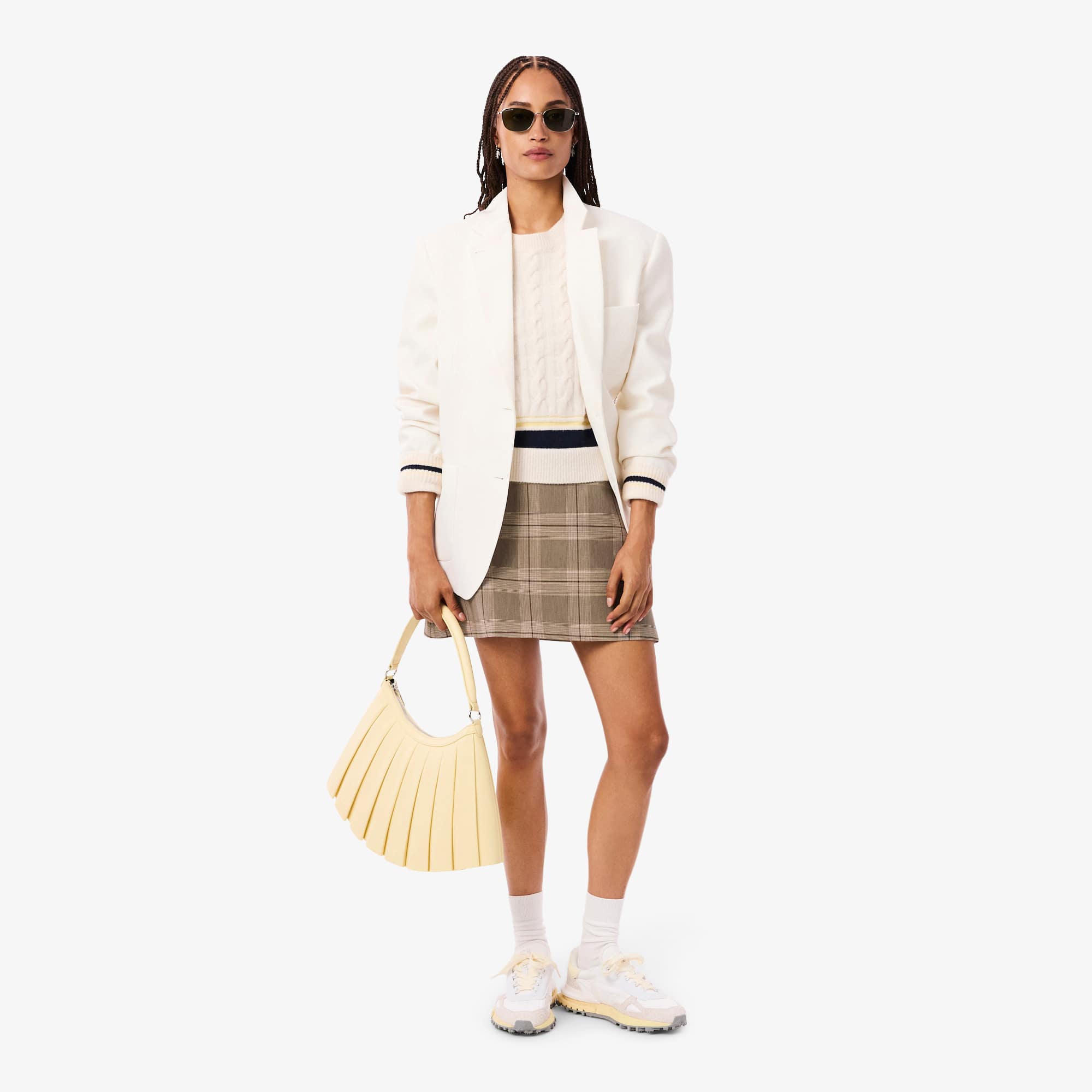 Women's Water-Repellent Plaid Skirt - Beige / Yellow / Brown / Light Pink