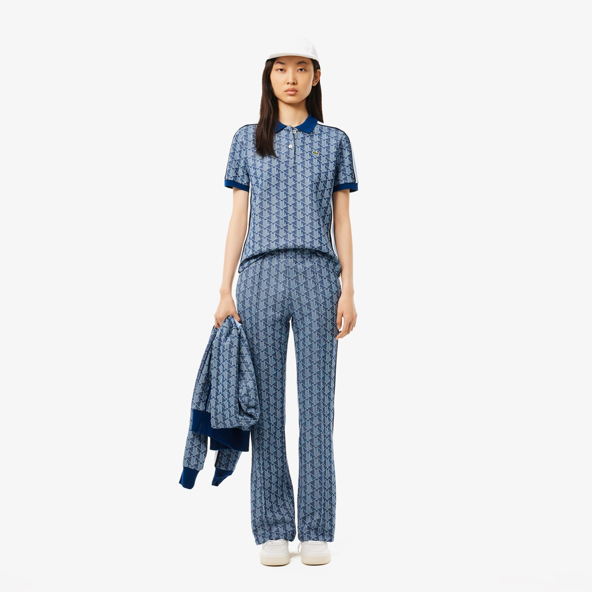 Women's Slim Fit Monogram Polo - Blue