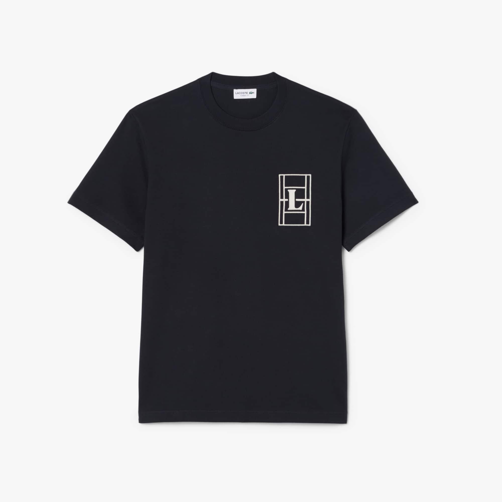 Embroidered Heavy Jersey T-Shirt - Black