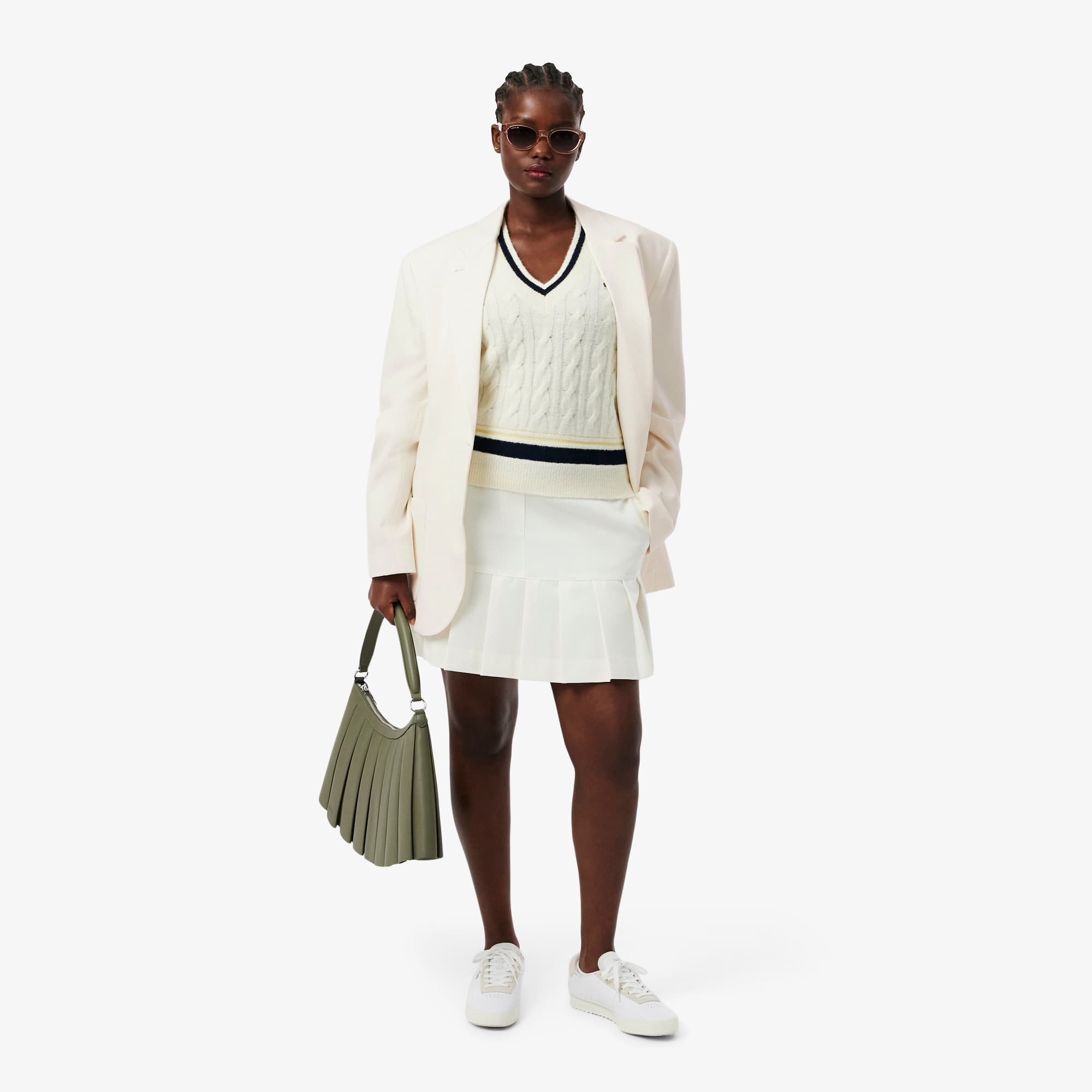 Women's Wool Twill Blazer - Cream
