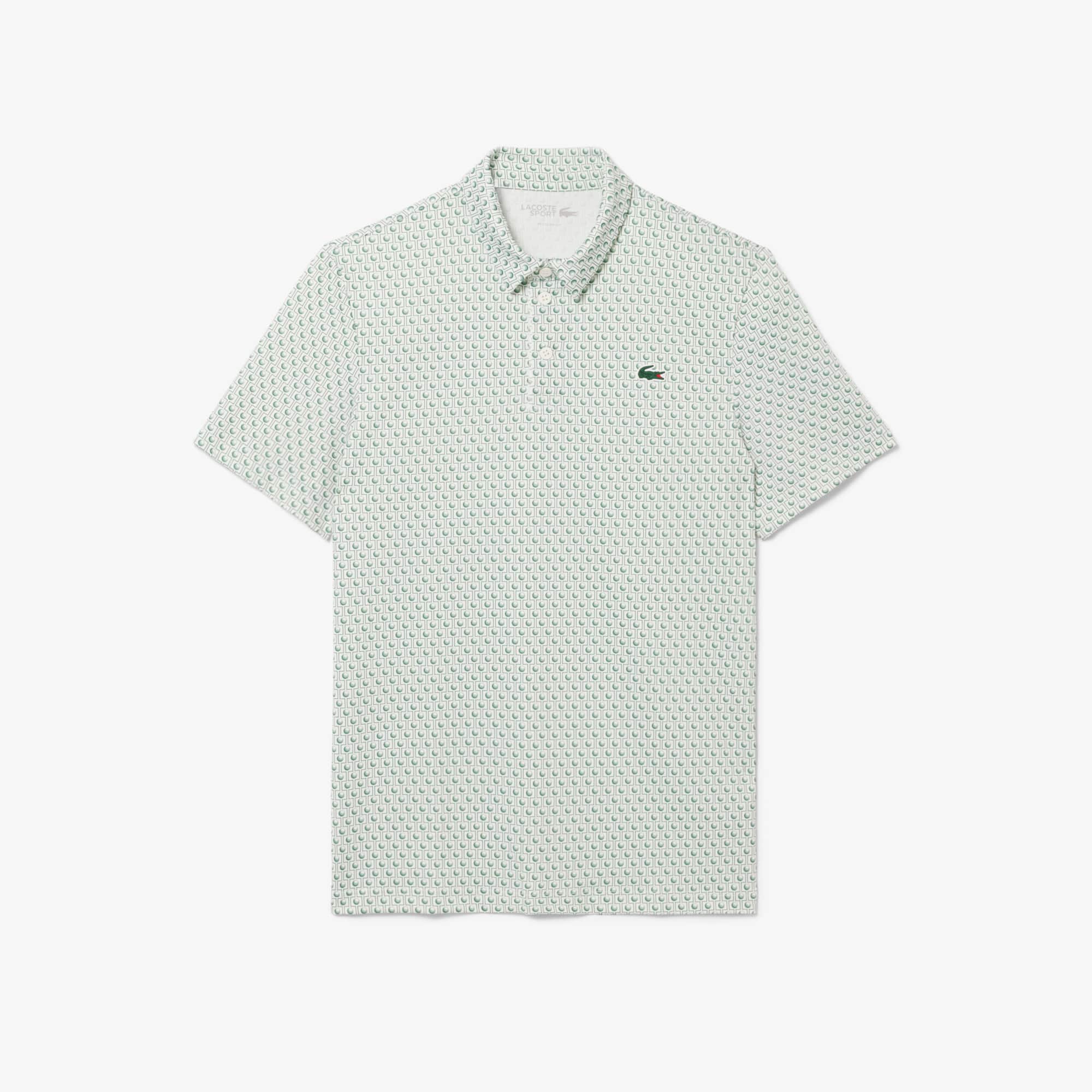 Regular Fit Printed Golf Polo - White / Green