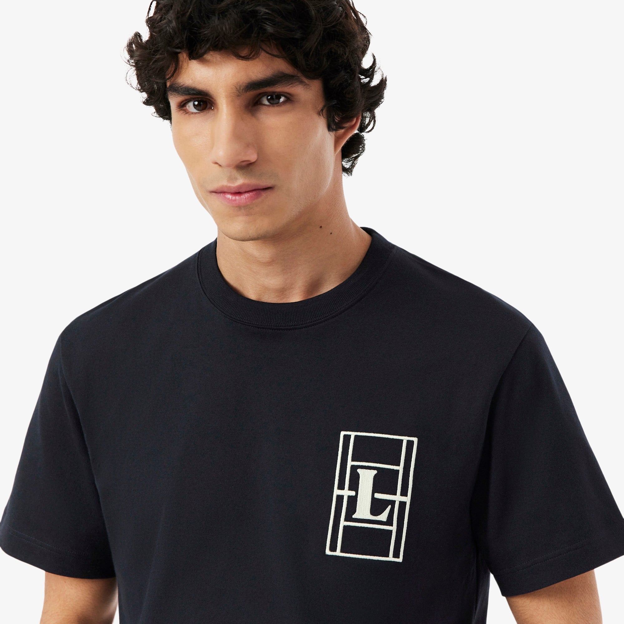 Embroidered Heavy Jersey T-Shirt - Black