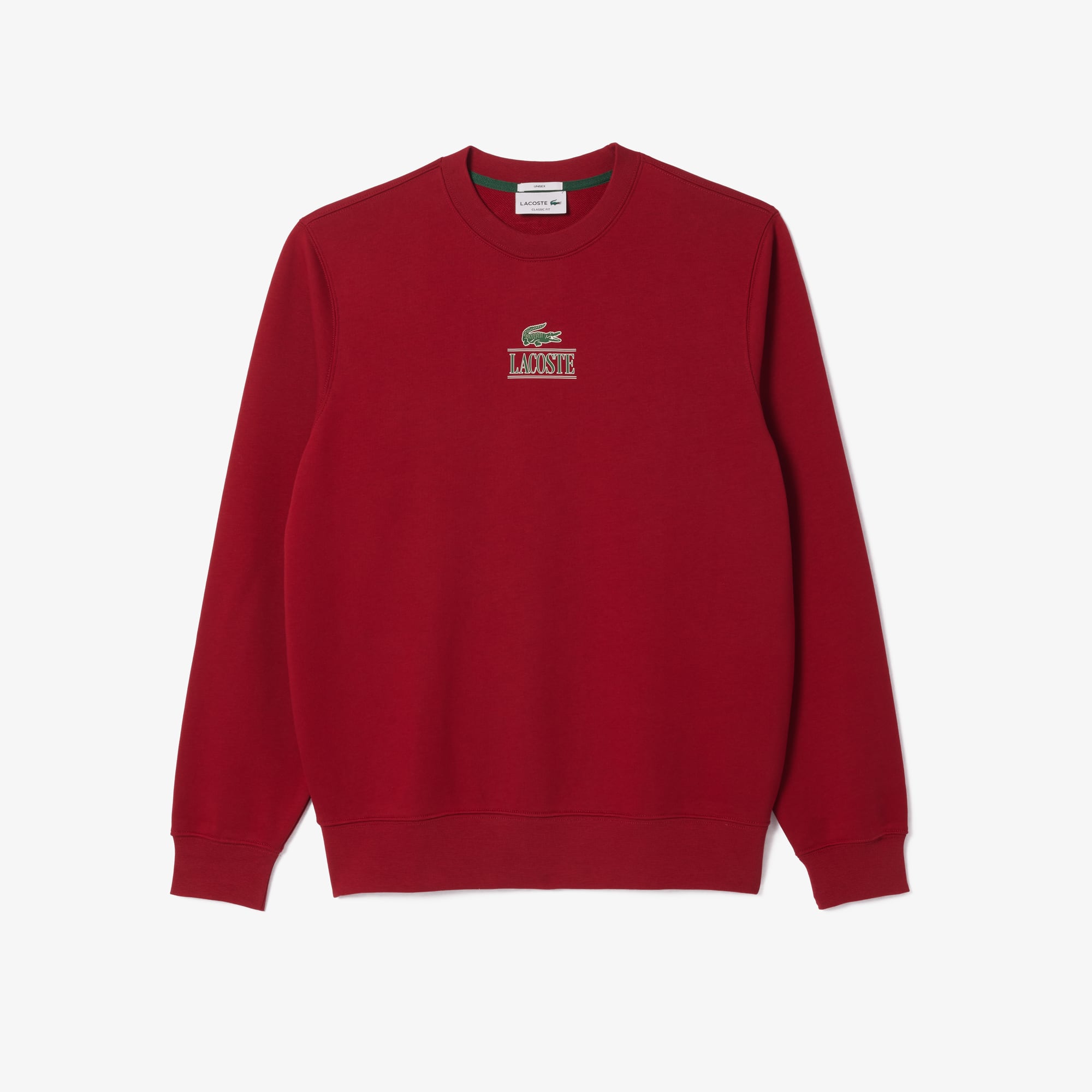 Unisex Signature Print Fleece Sweatshirt - Bordeaux