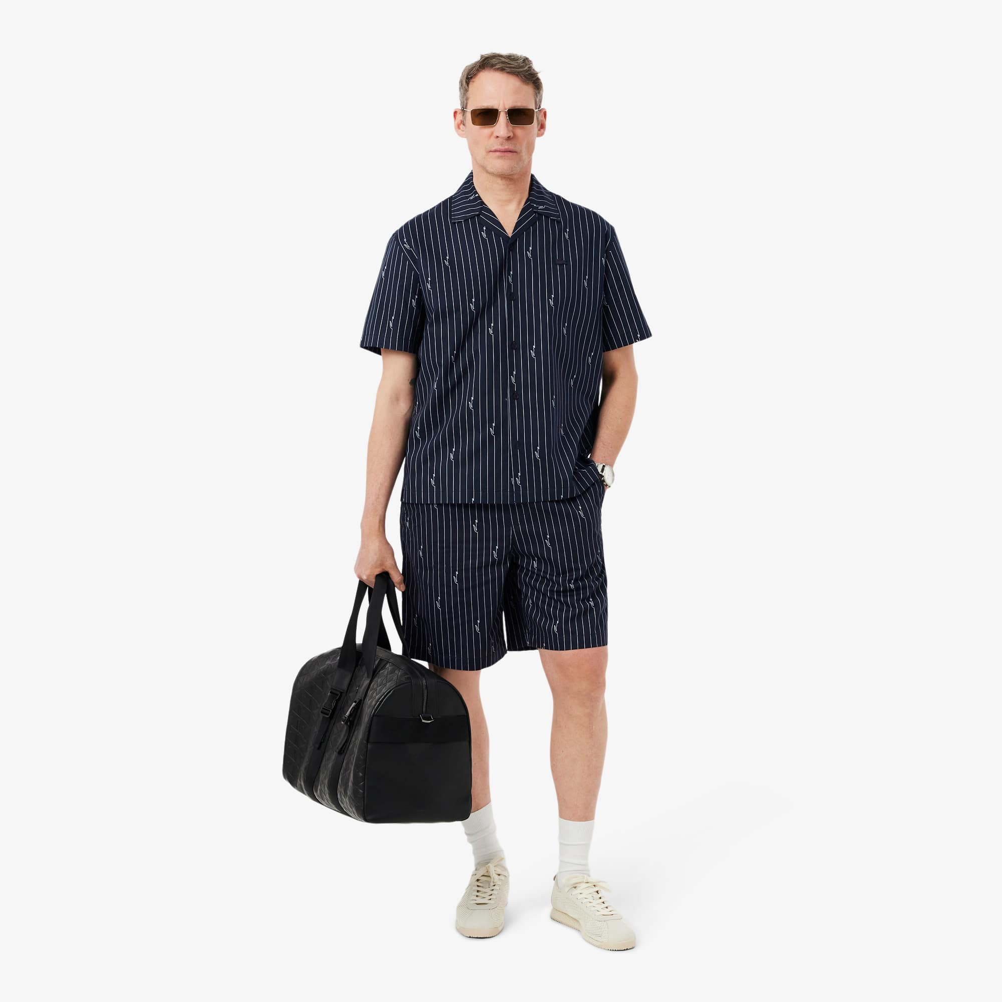 Relaxed Fit Print Twill Shirt - Noir / Blanc