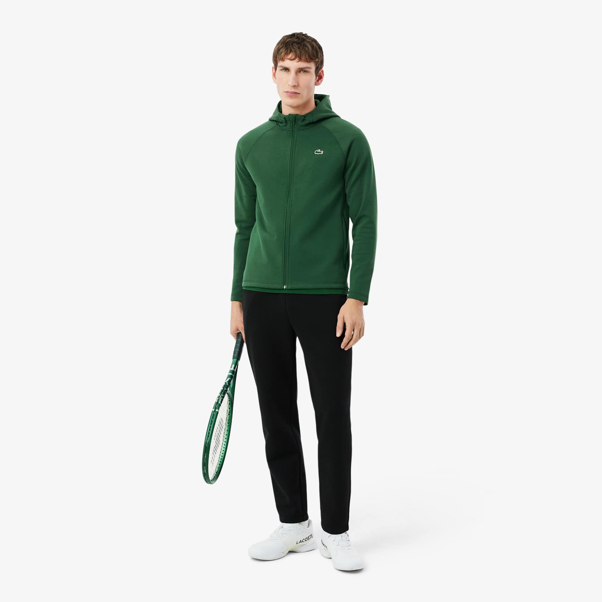 Sport Stretch Zipped Hoodie - Pine green