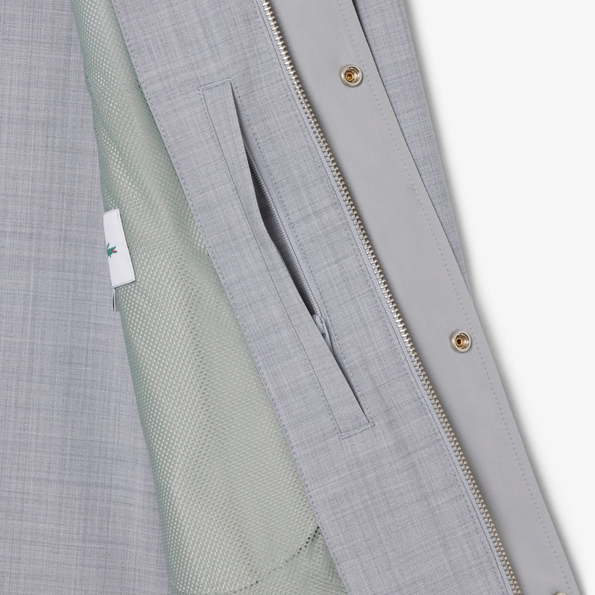 Wool Blend Harrington Jacket - Light Grey