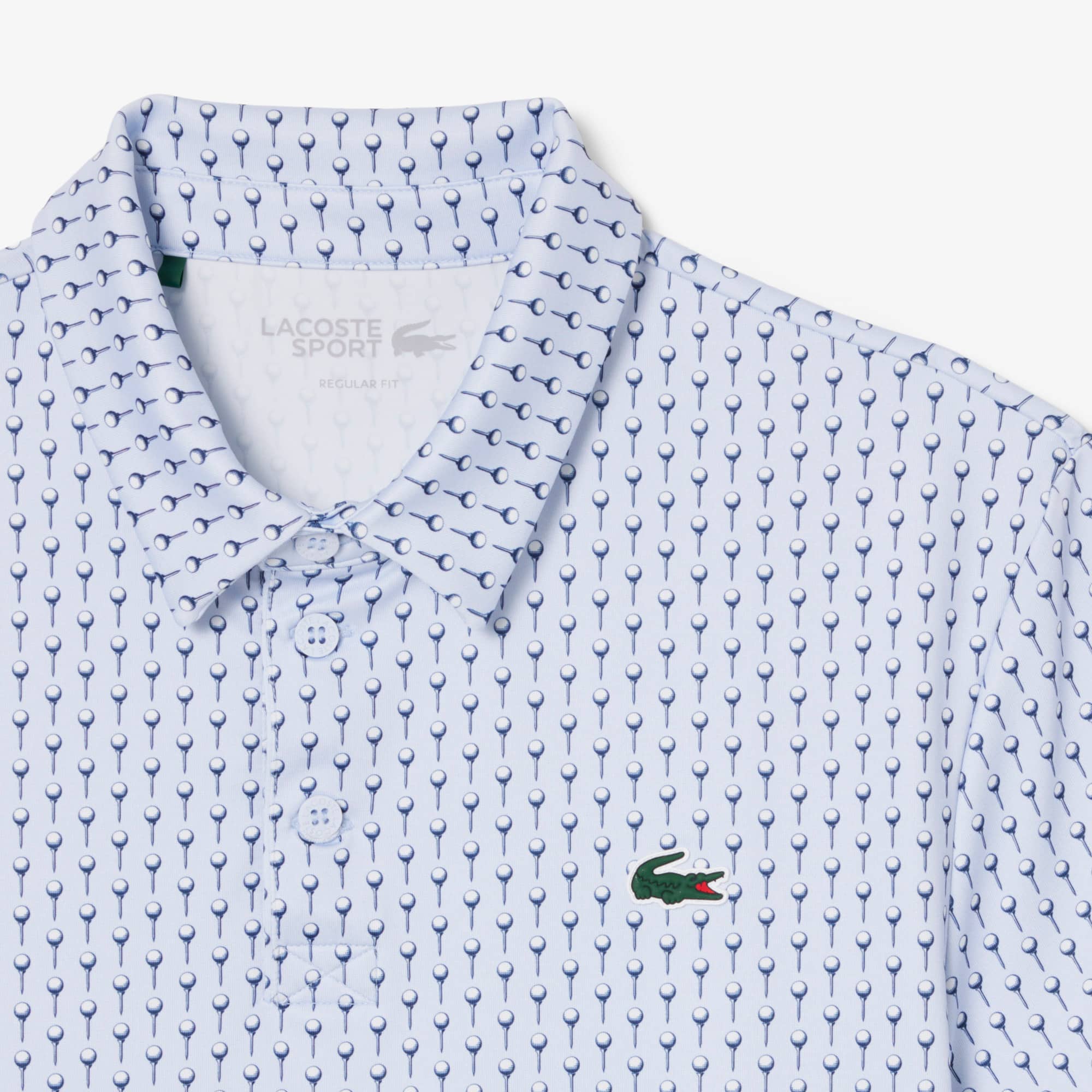 Regular Fit Printed Golf Polo - Bleu Clair / Bleu Marine