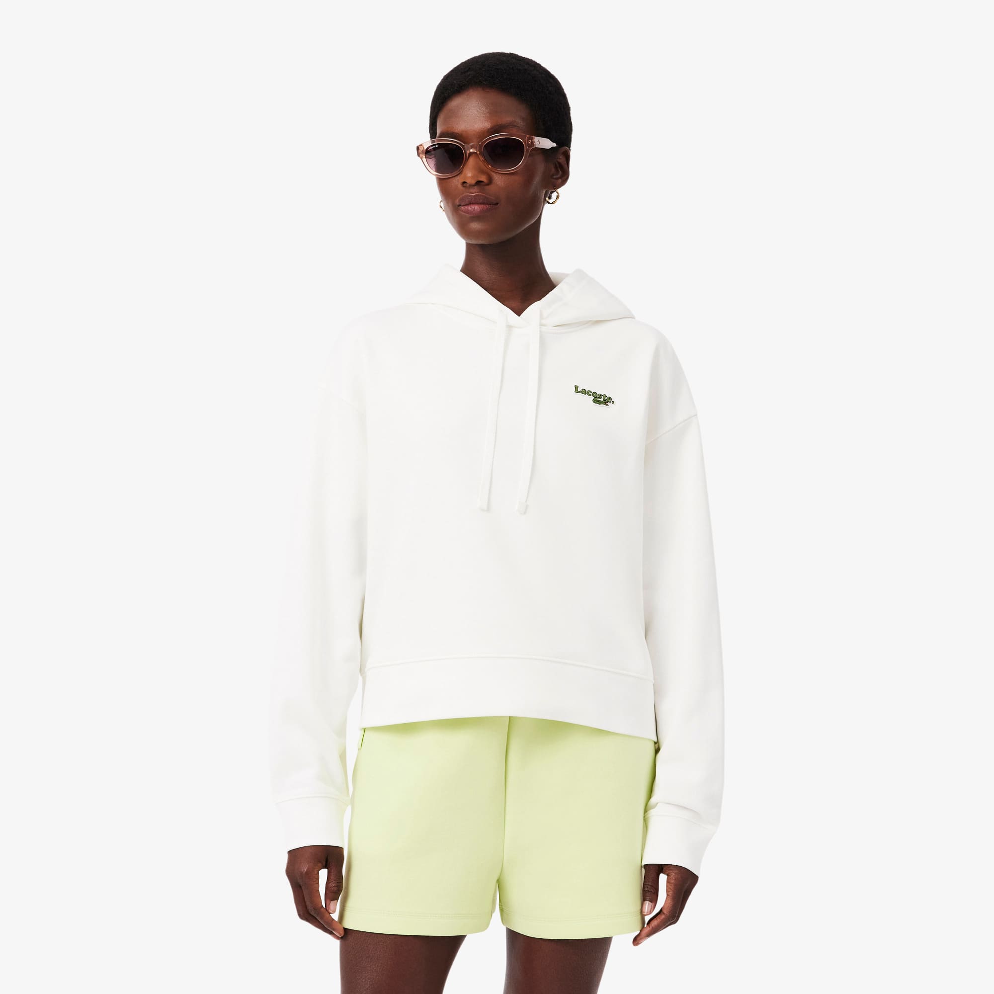Women's Oversized Logo Hoodie - White