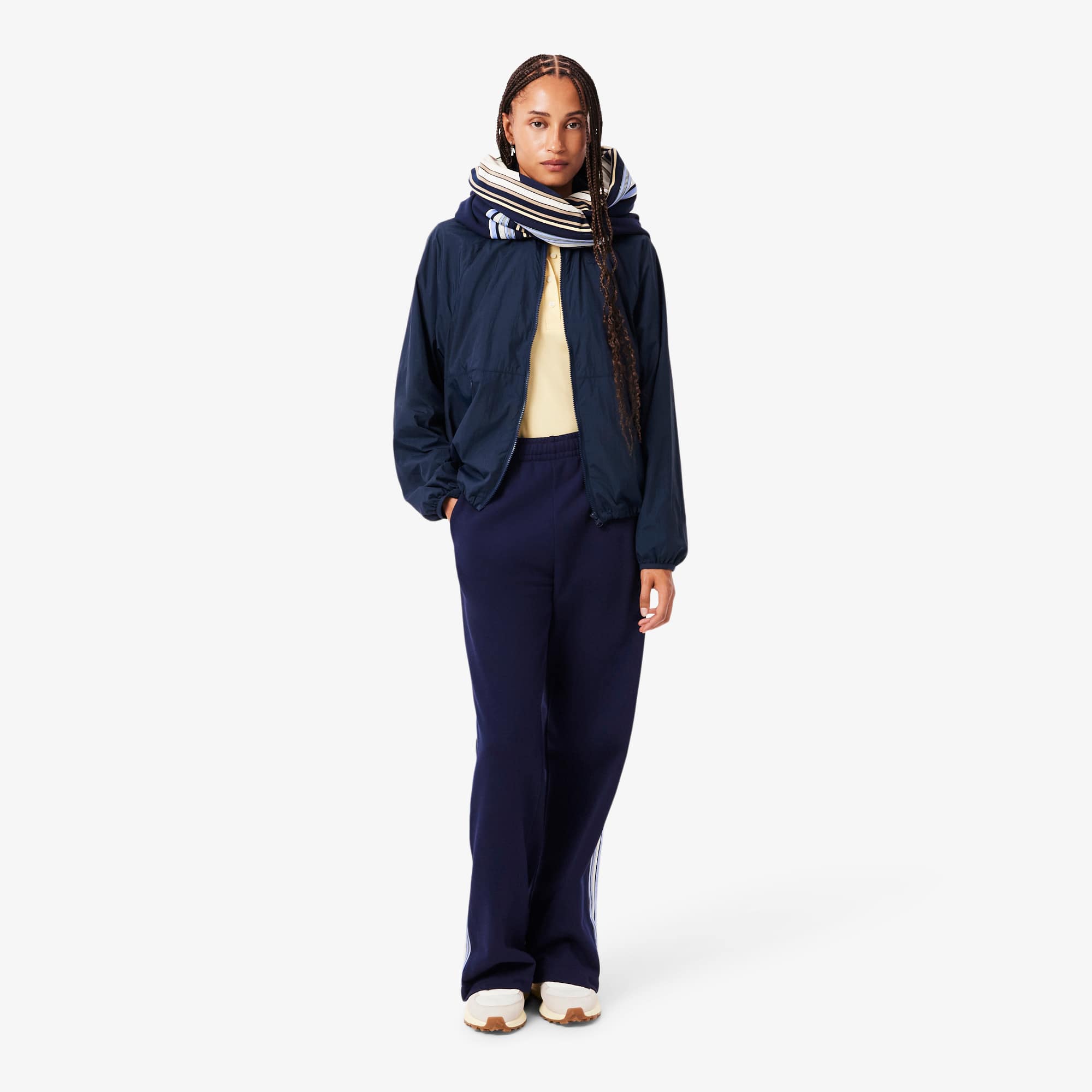 Women's Hooded Track Jacket - Navy Blue