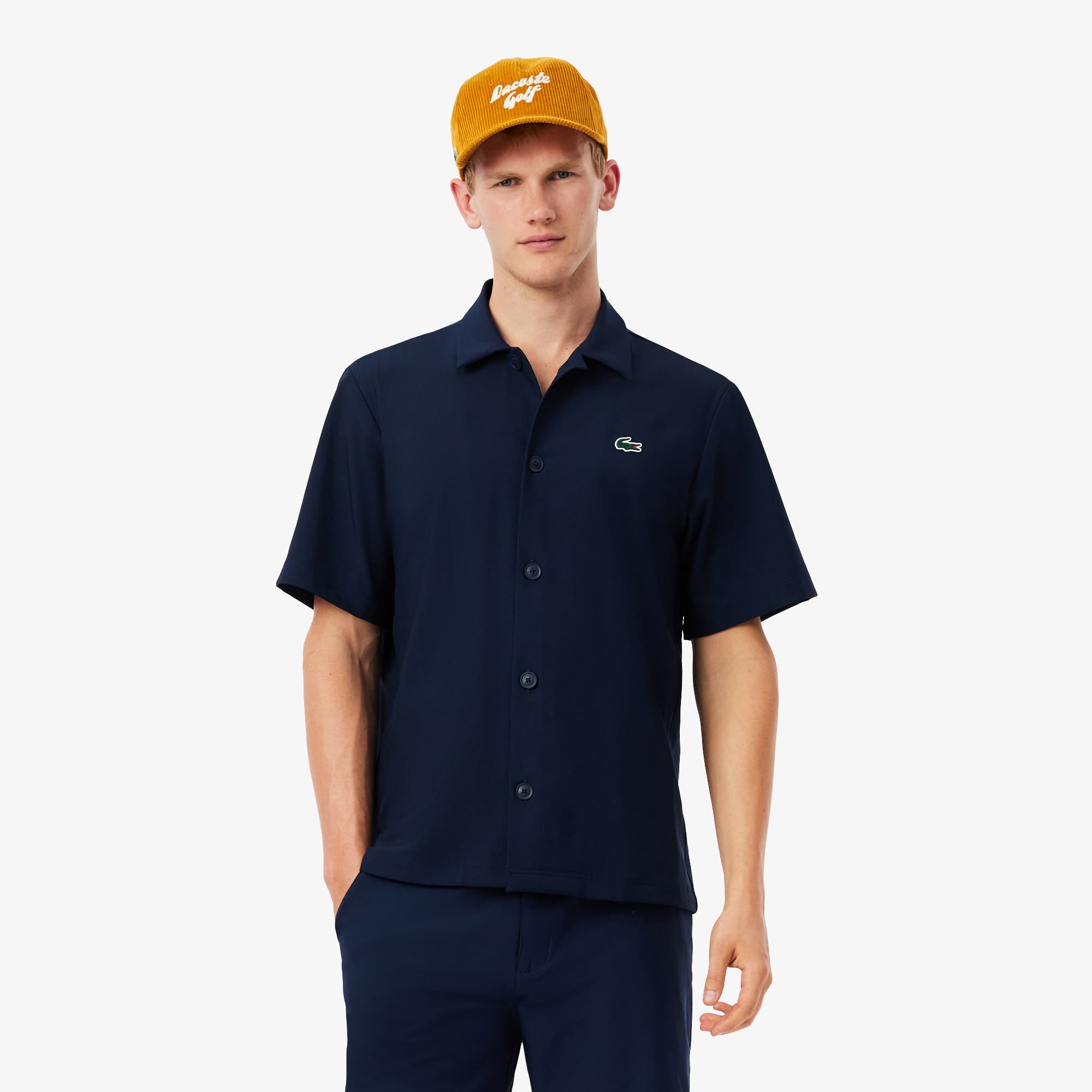 Men's Ultra Dry Printed Stretch Golf Shirt - Navy Blue