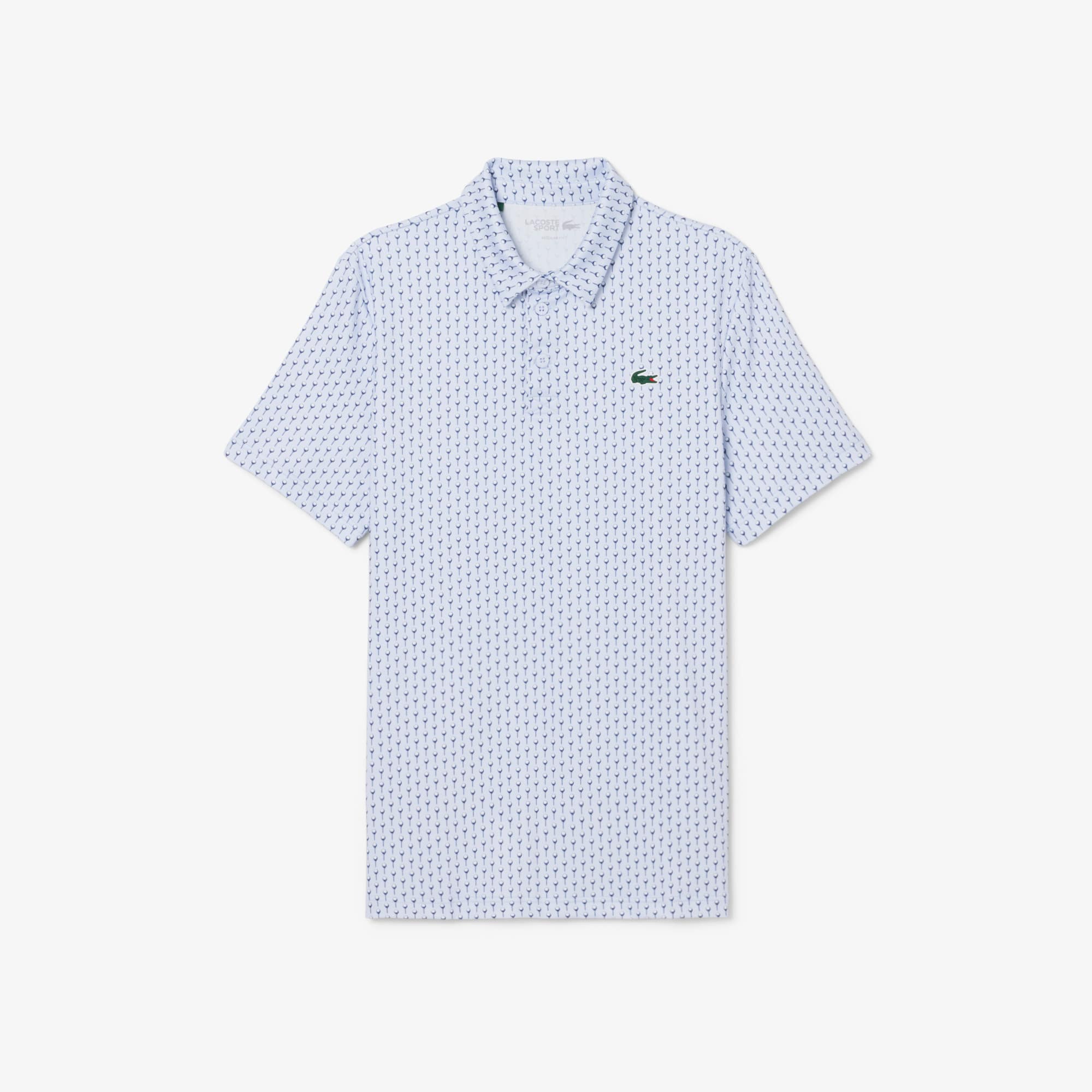 Regular Fit Printed Golf Polo - Bleu Clair / Bleu Marine