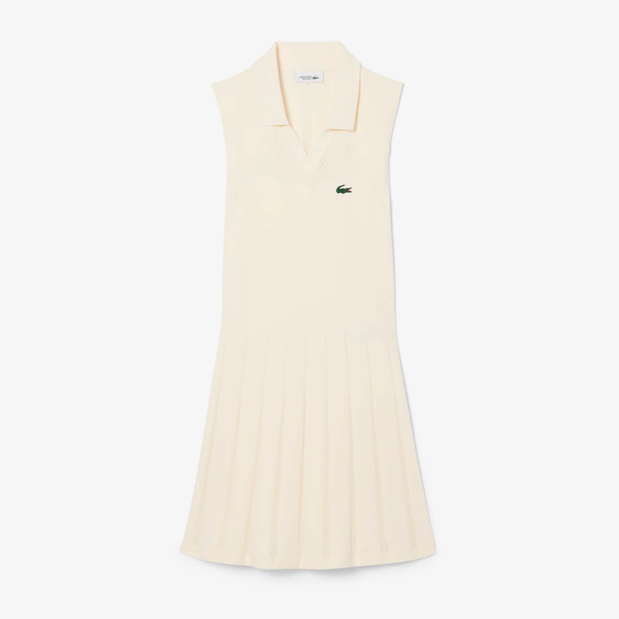 Women's Stretch Tennis Dress & Shorts - White / Khaki Green