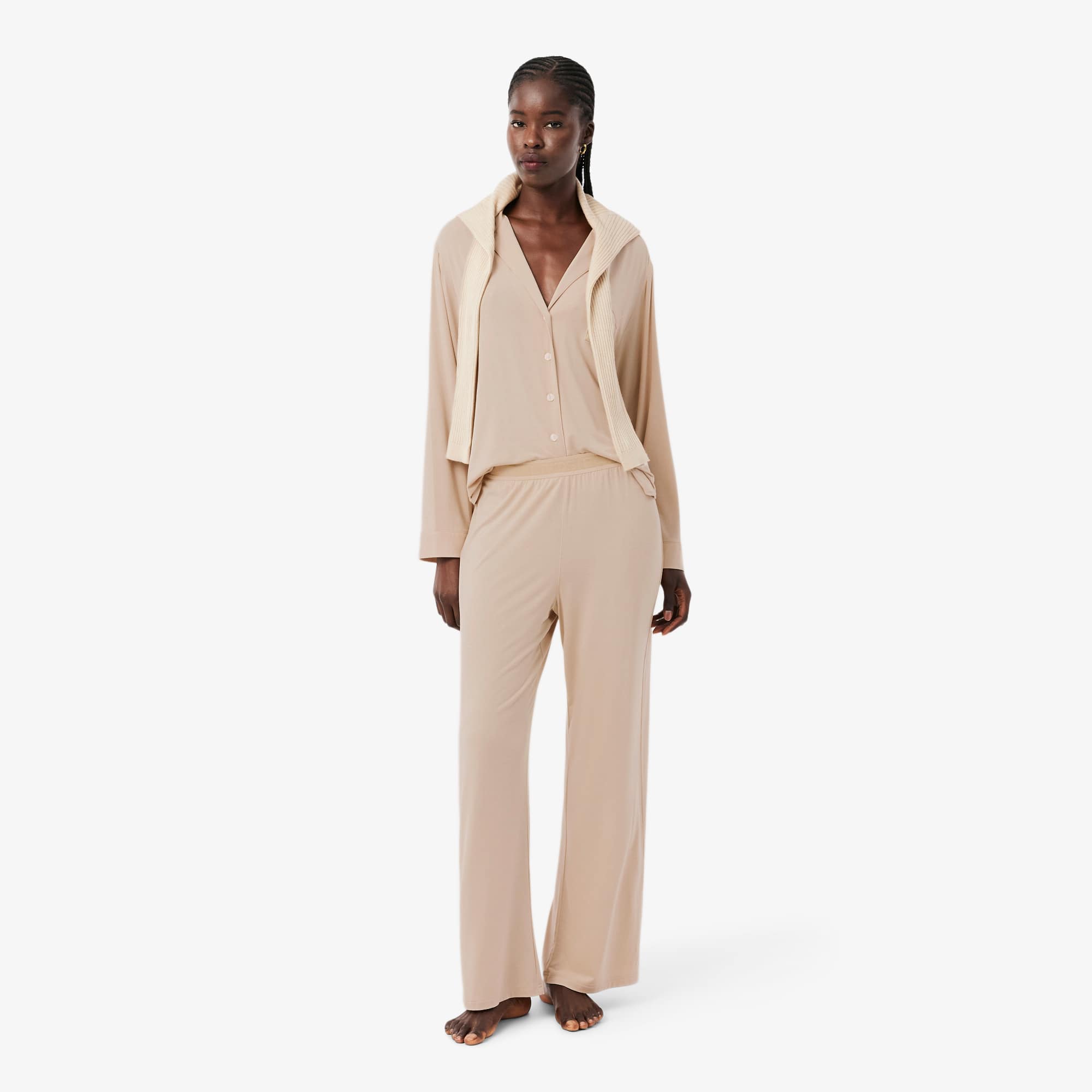 Modal Jersey Pajama Set - Beige