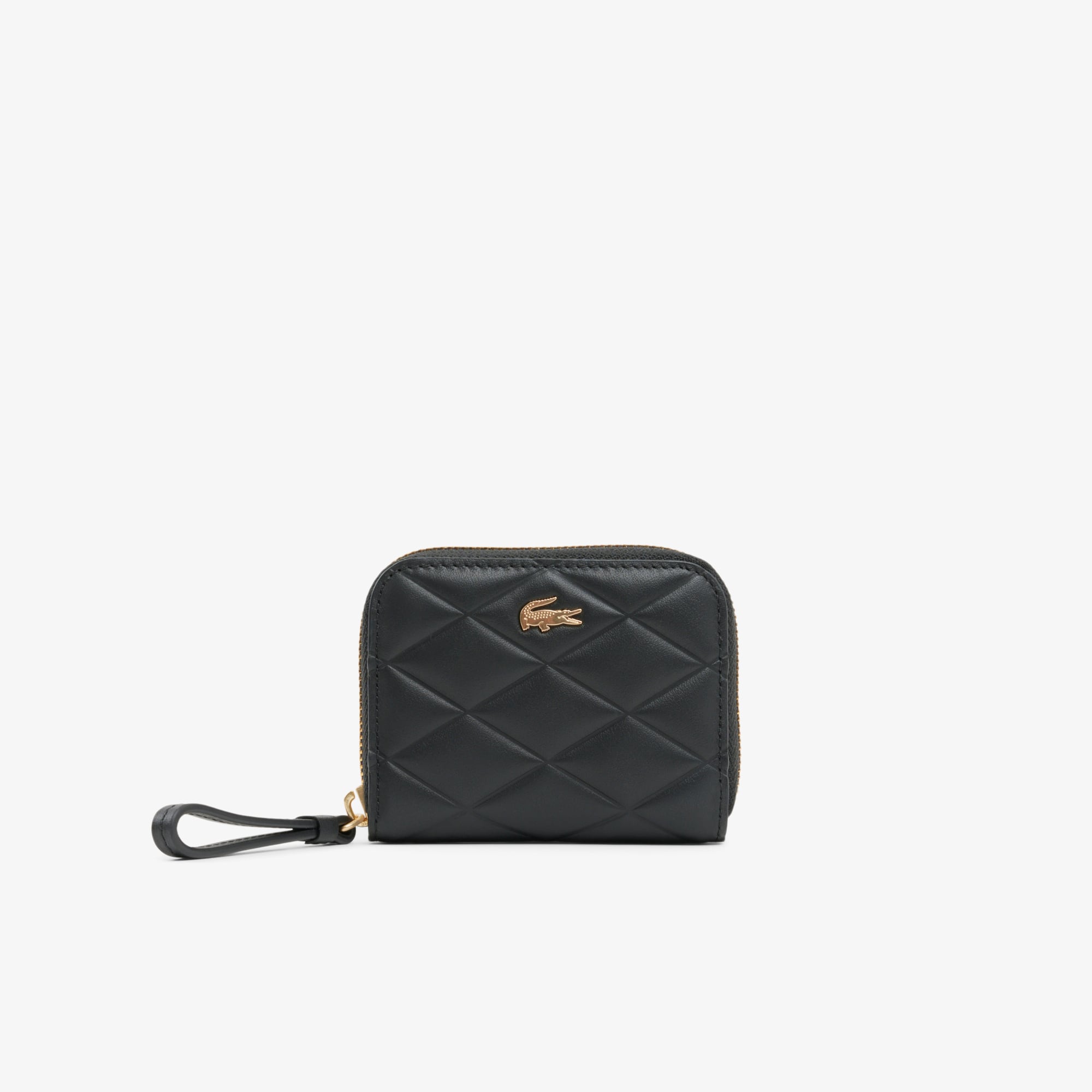 Small Crocodelle Leather Coin Purse - Black
