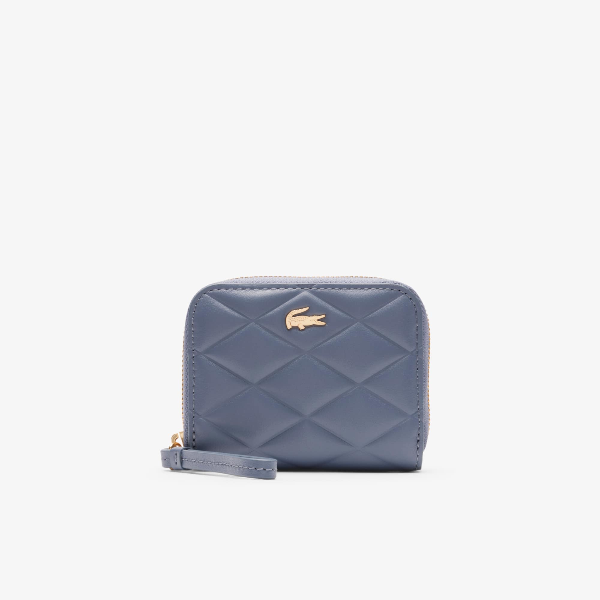 Small Crocodelle Leather Coin Purse - FOLKSTONE GRAY