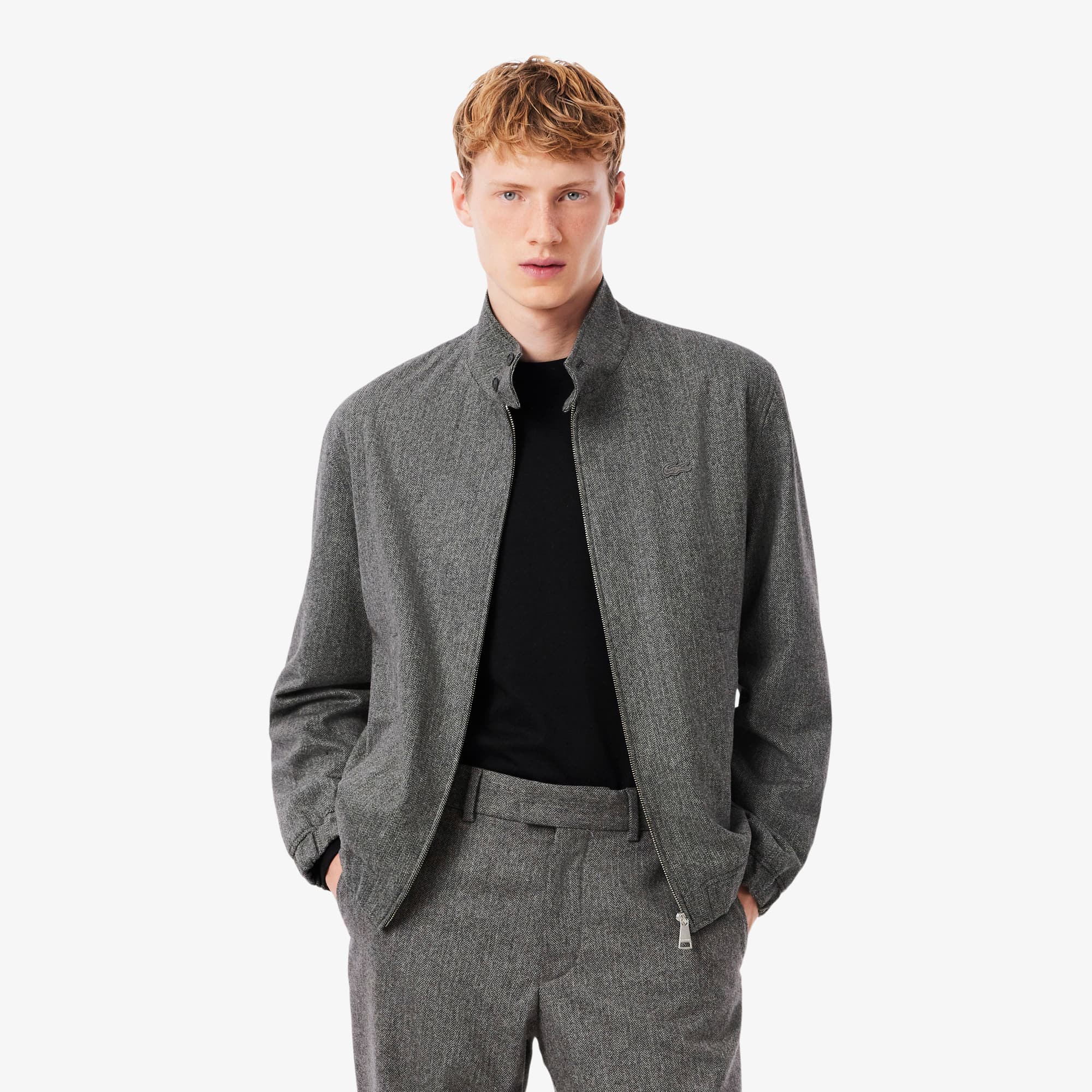 Men's Wool Harrington Jacket - Grey
