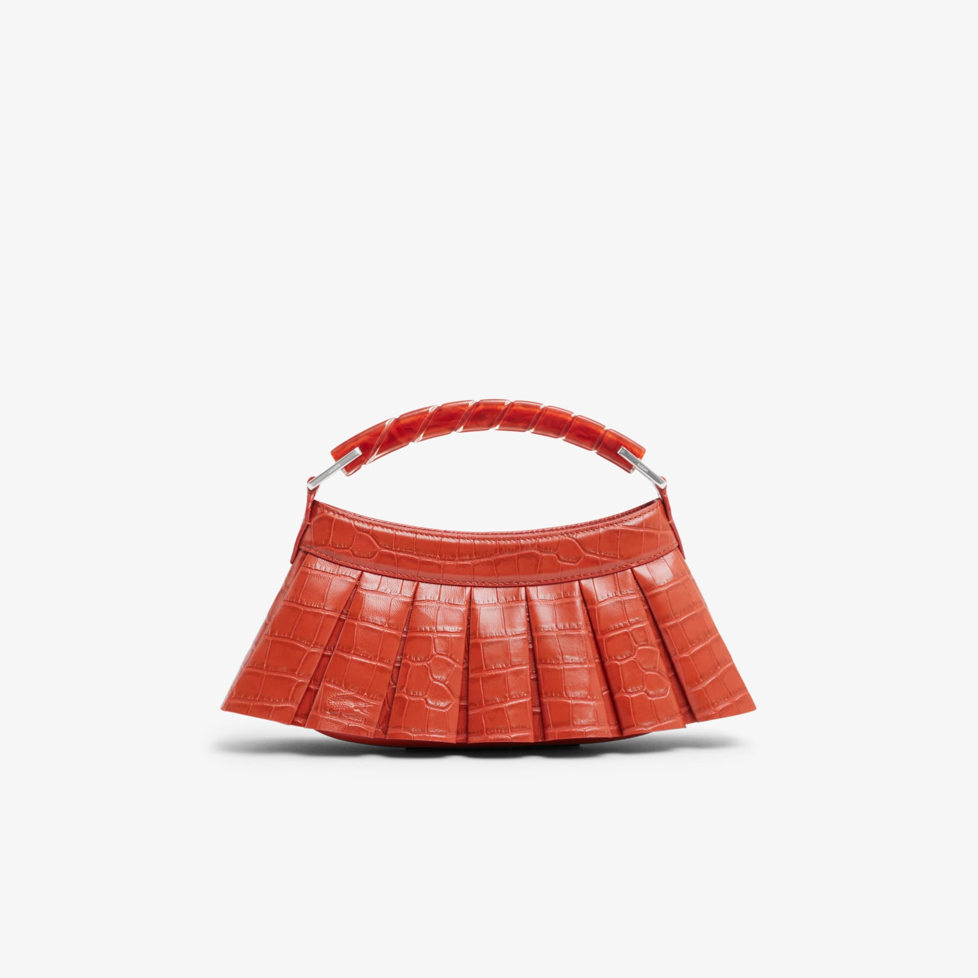 Runway H Lenglen Crocodile Effect Leather Bag - ORANGINE