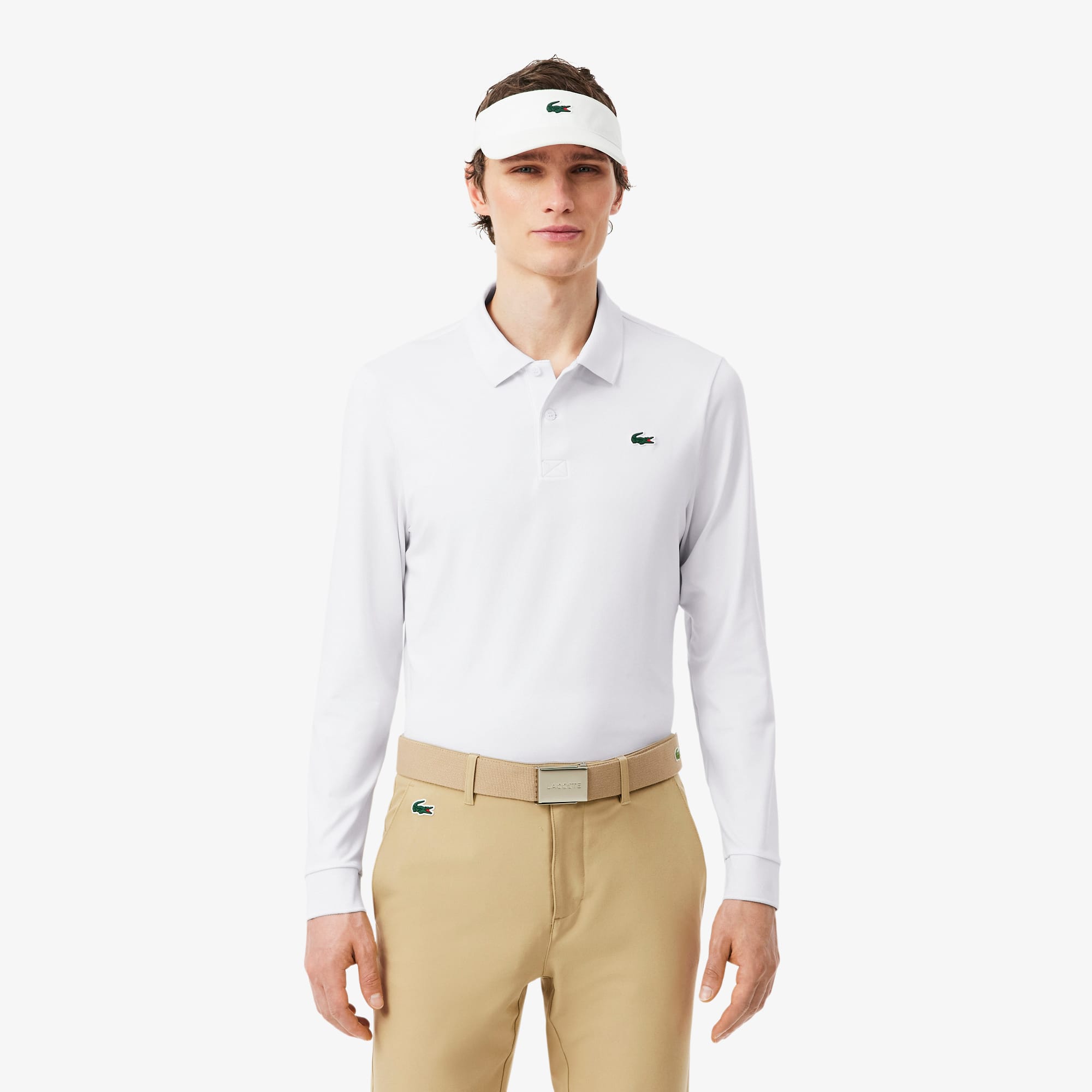 Regular Fit Ultra Dry Long Sleeved Golf Polo - White