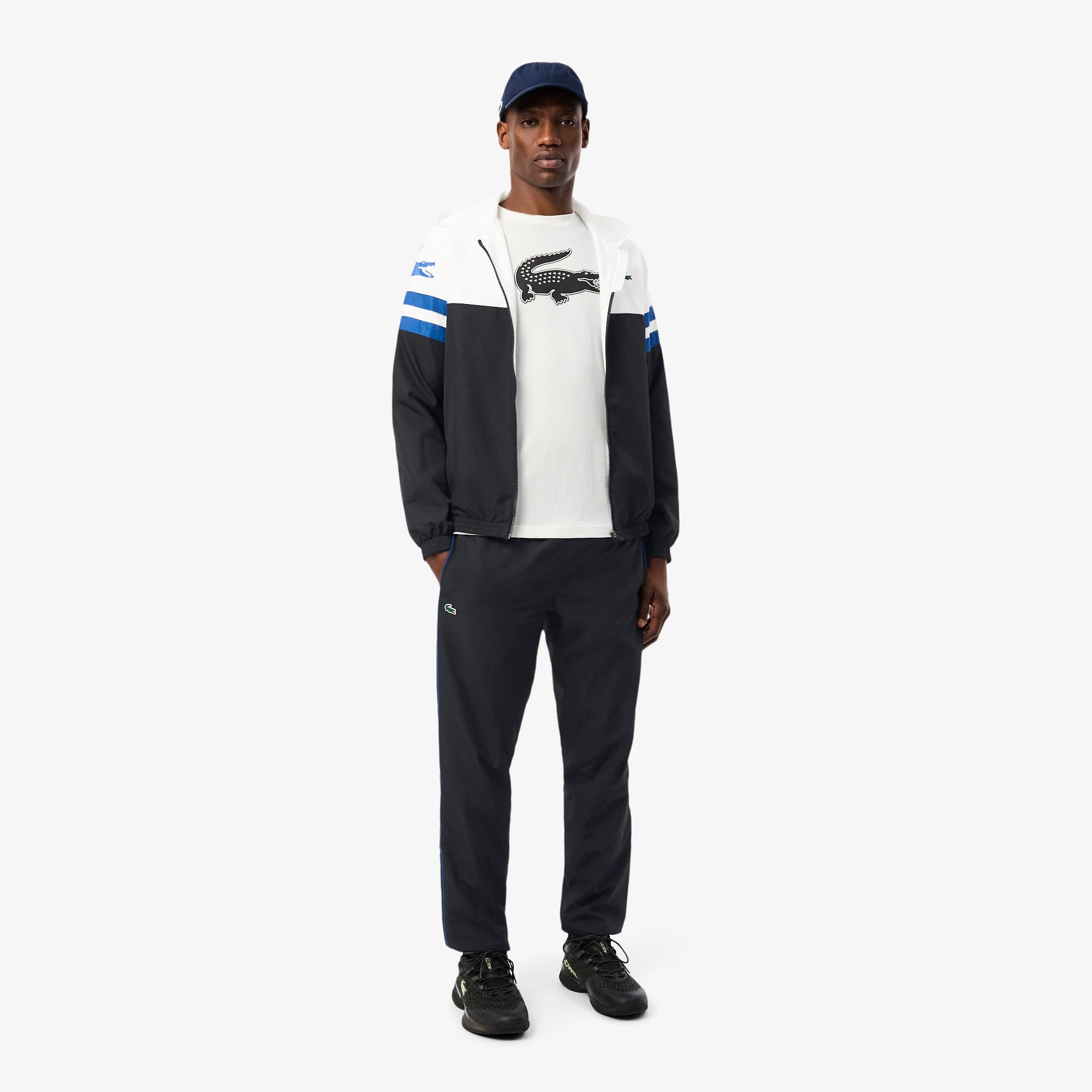 Men's Tennis Printed Tracksuit Pants - Black