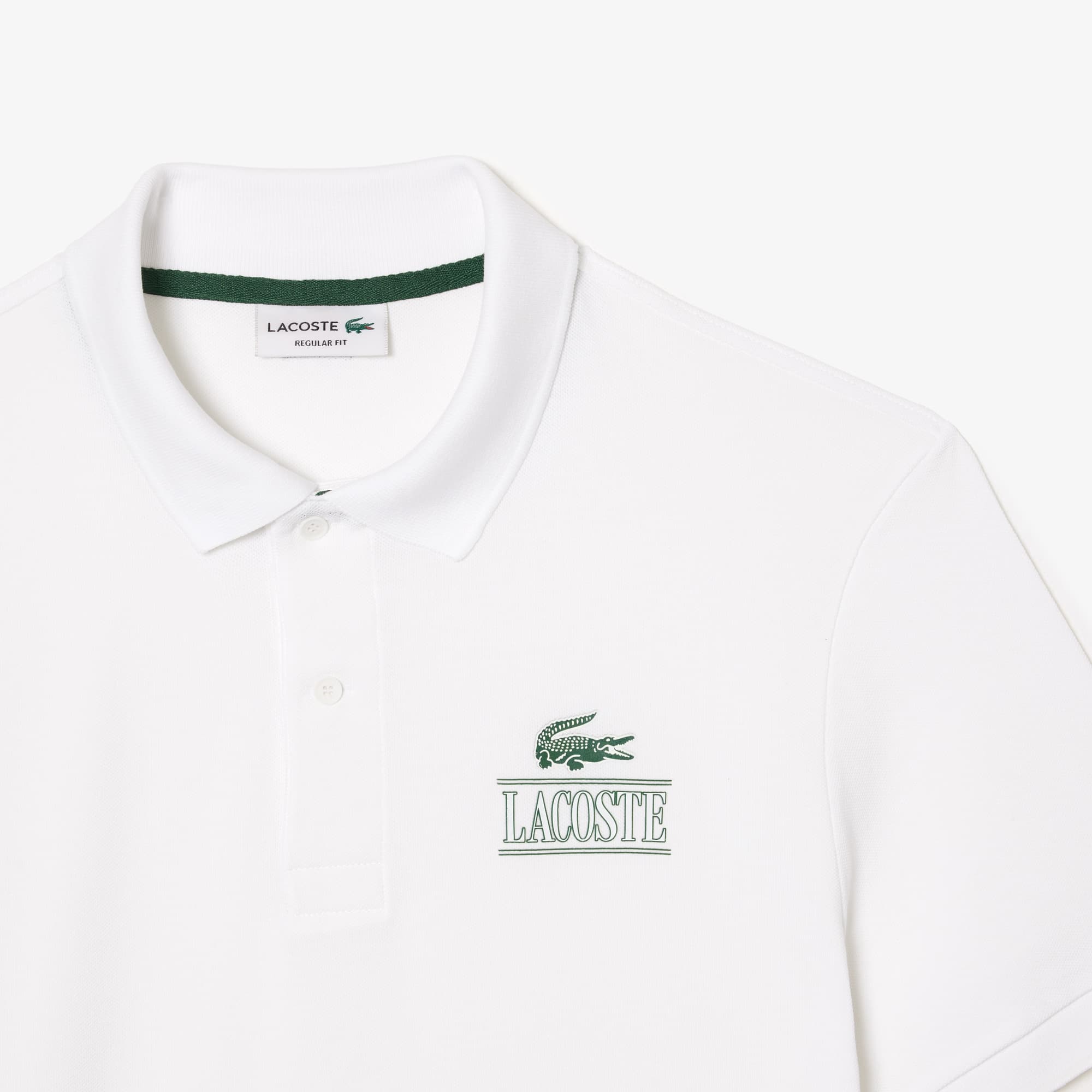 Unisex Regular Fit Stretch Mini Piqué Polo - White