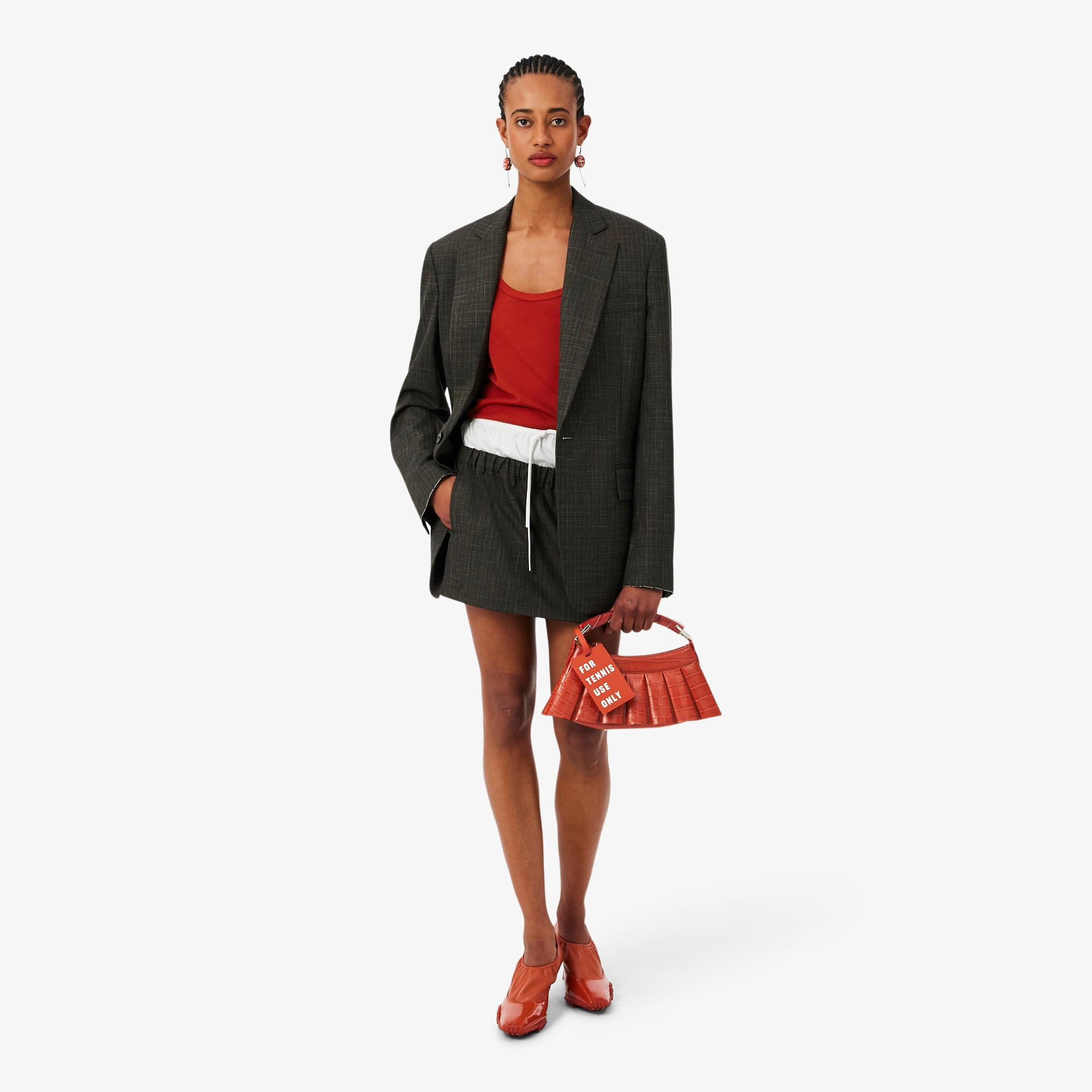 Runway H Lenglen Crocodile Effect Leather Bag - ORANGINE