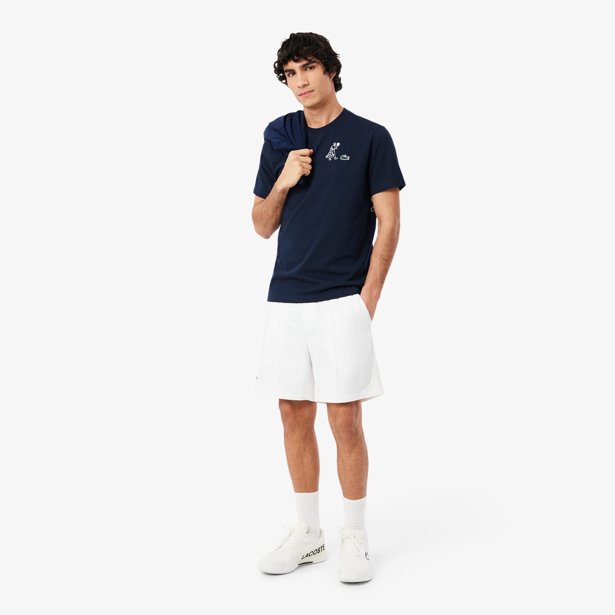 Ultra Dry Printed Tennis T-Shirt - Navy Blue