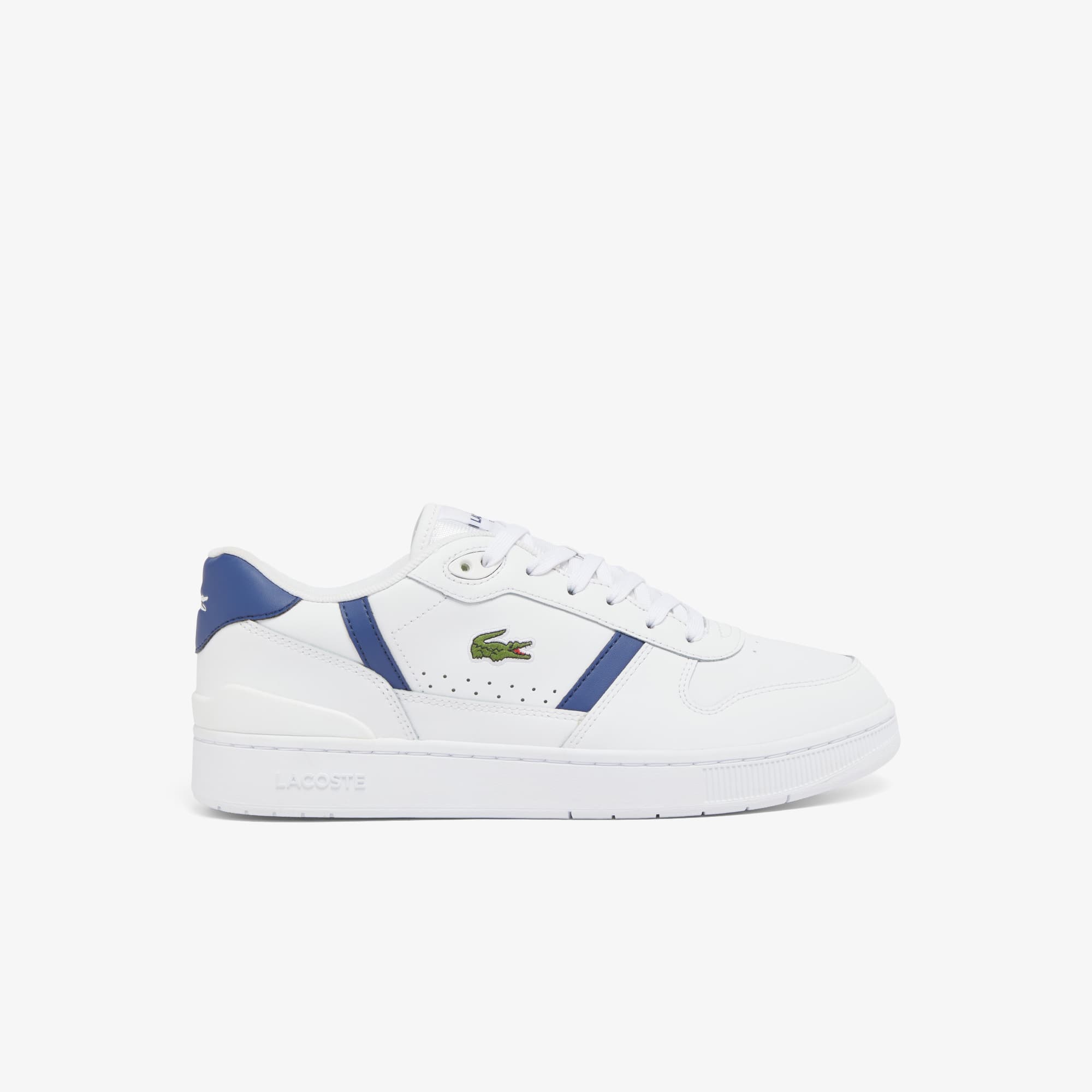 Men's T-Clip Set Leather Sneakers - WHITE / NAVY