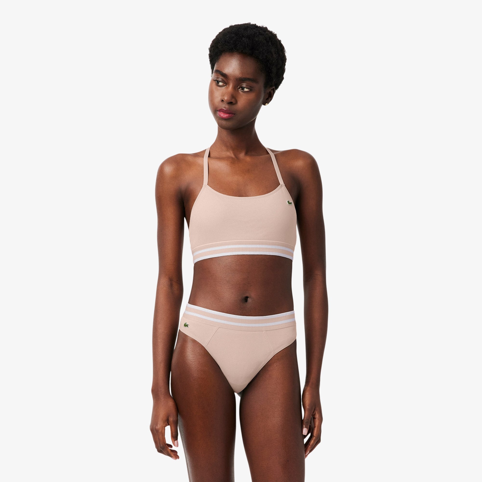 Ribbed Cotton Bralette - Rose