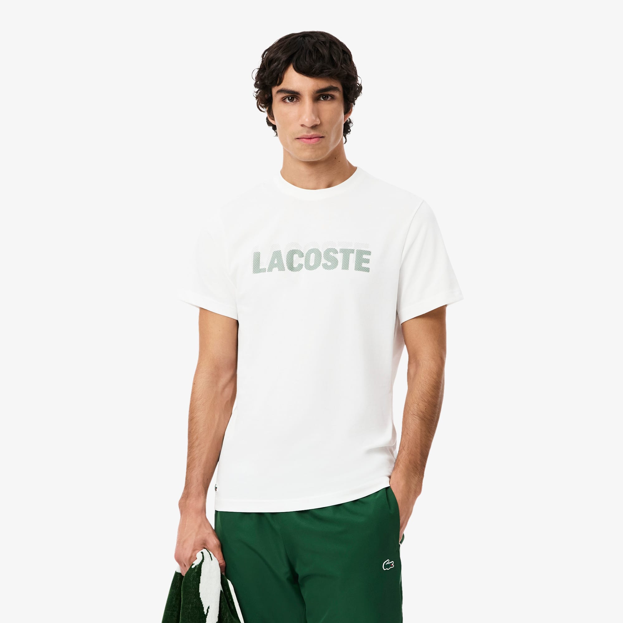 Ultra Dry Graphic Print Sport T-Shirt - White / Green