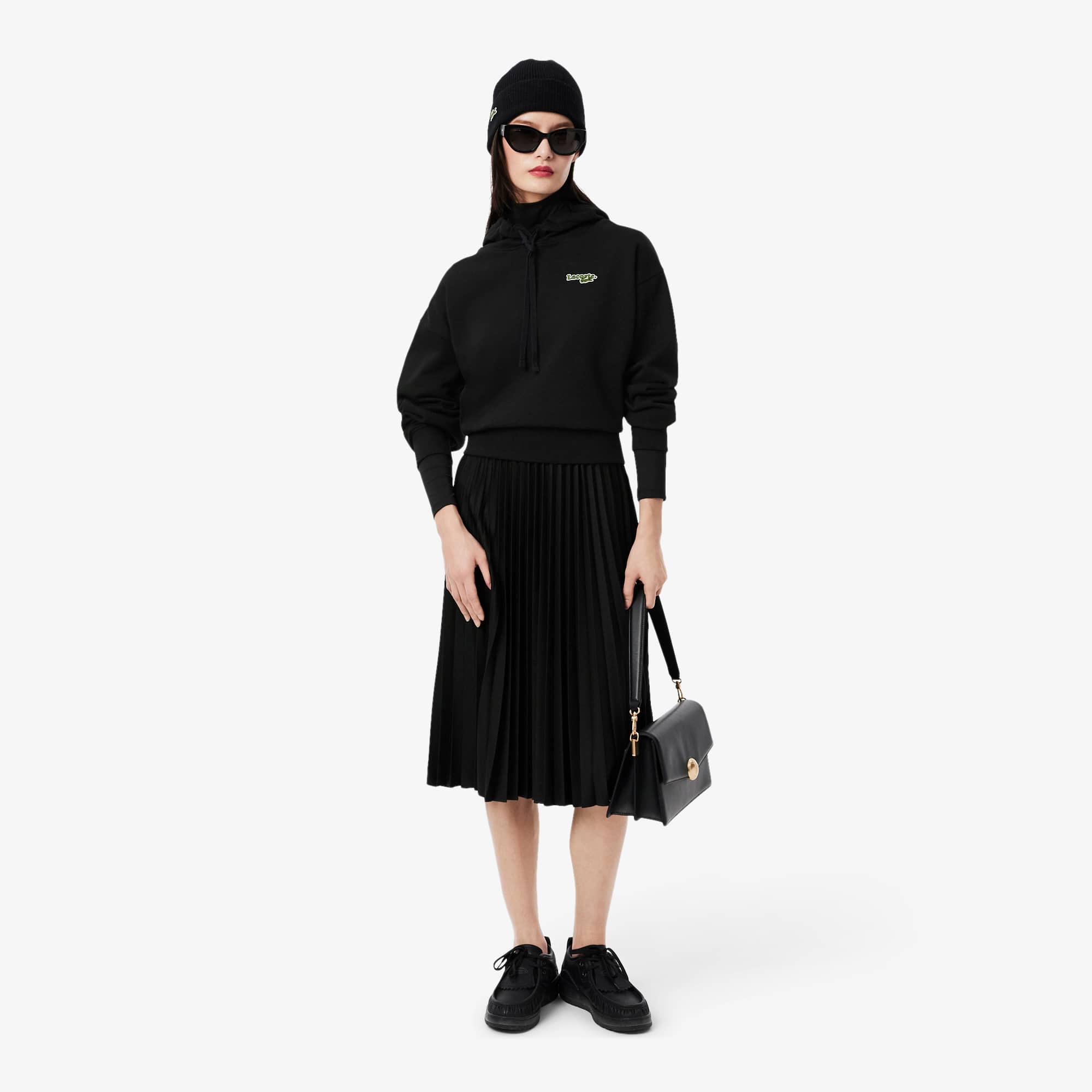 Women's Oversized Logo Hoodie - Black