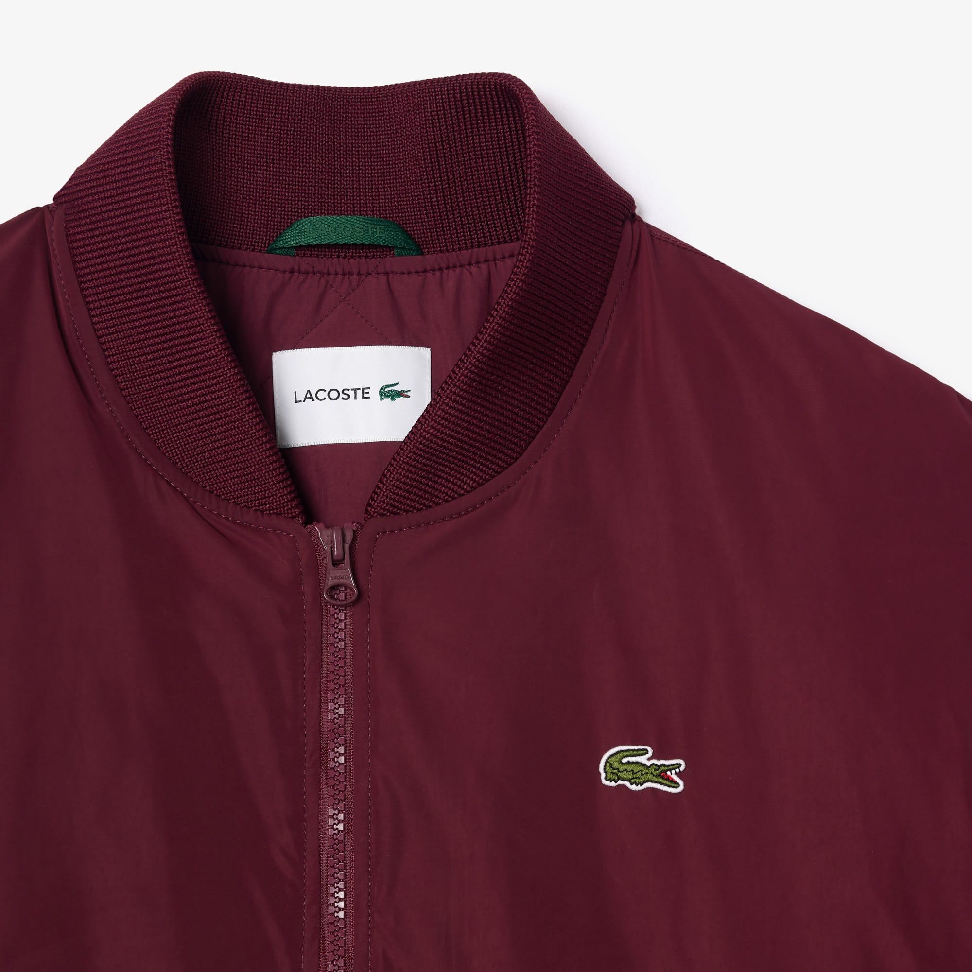 Women's Oversized Ribbed Cuff Bomber Jacket - Bordeaux