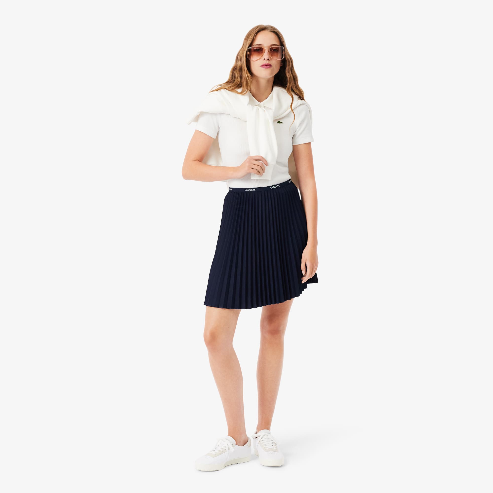 Women's Short Pleated Skirt - Navy Blue