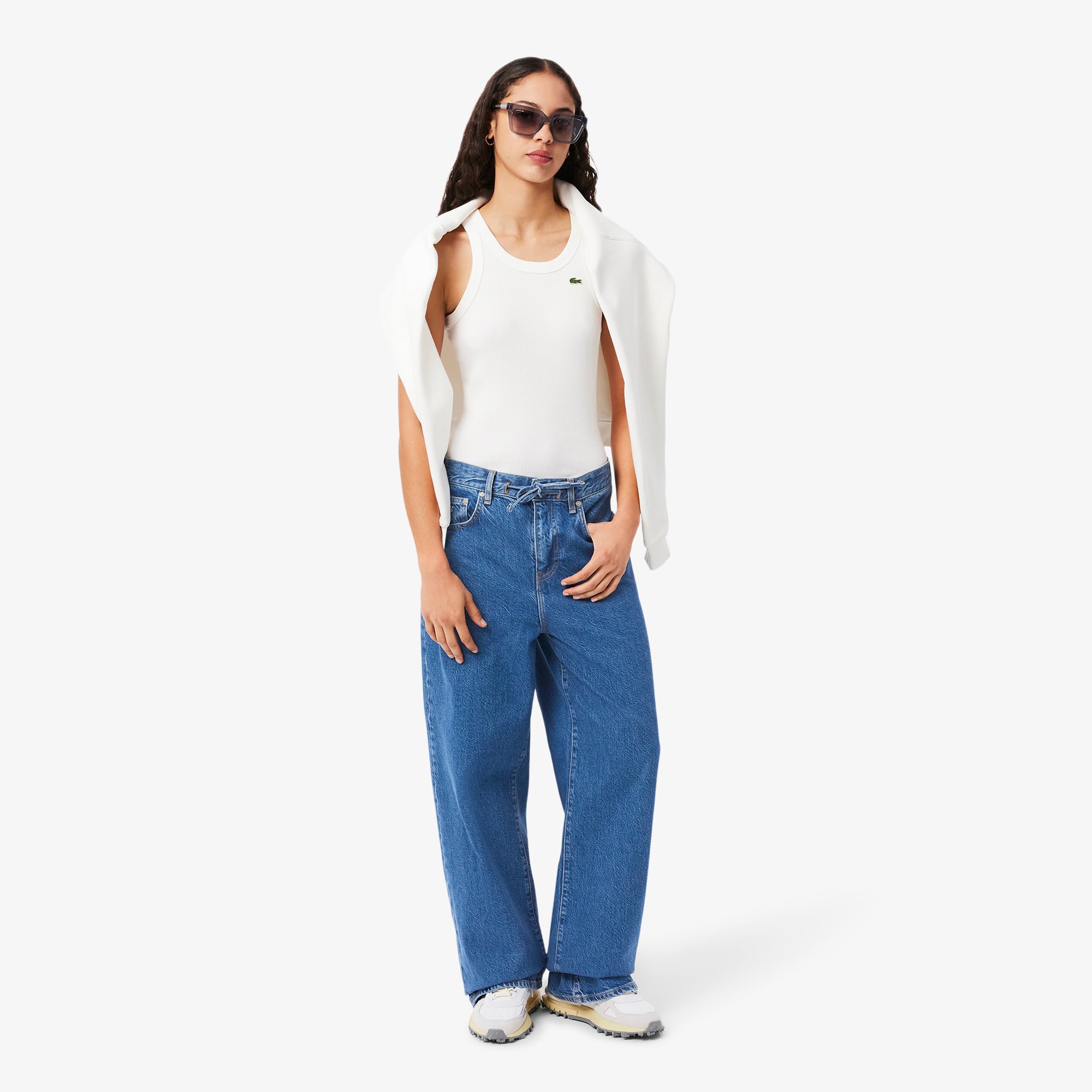 Women's Wide Leg Denim Jeans - Blue Chine