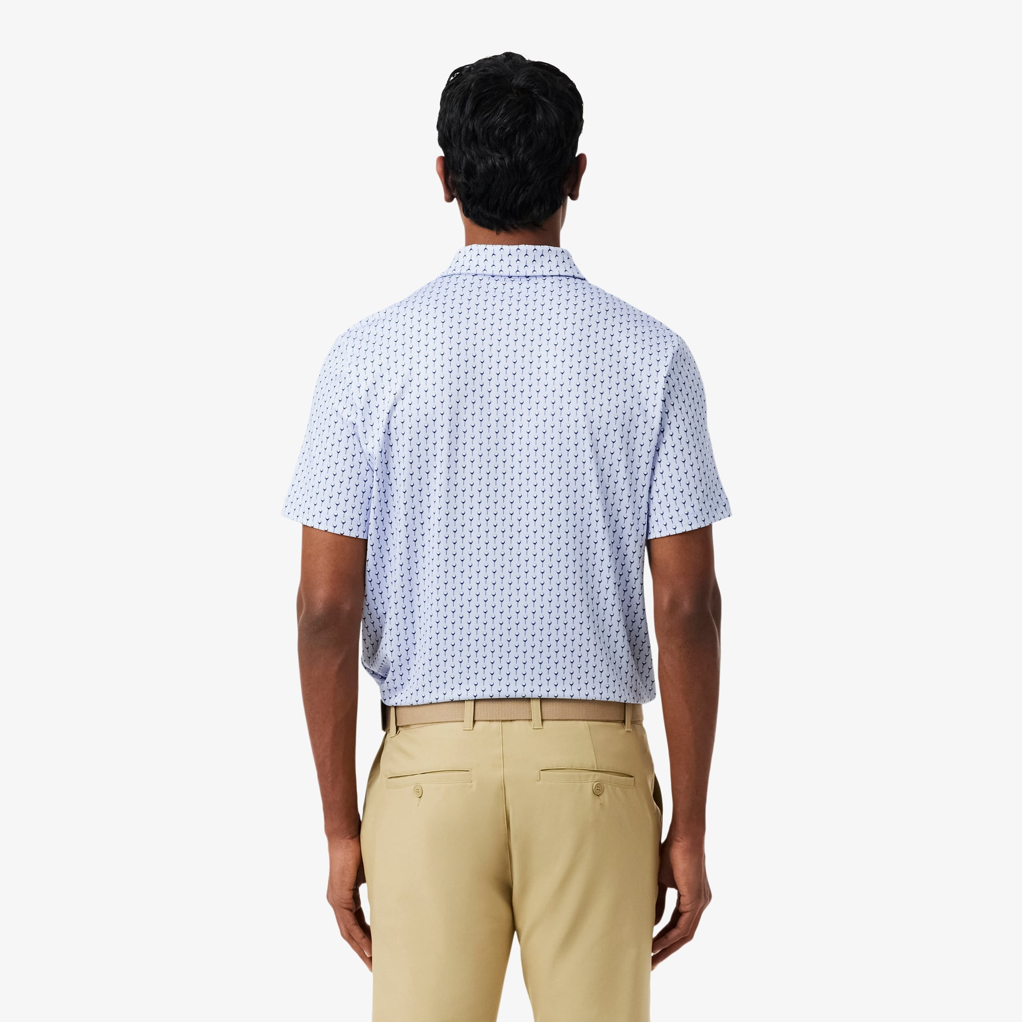 Regular Fit Printed Golf Polo - Bleu Clair / Bleu Marine
