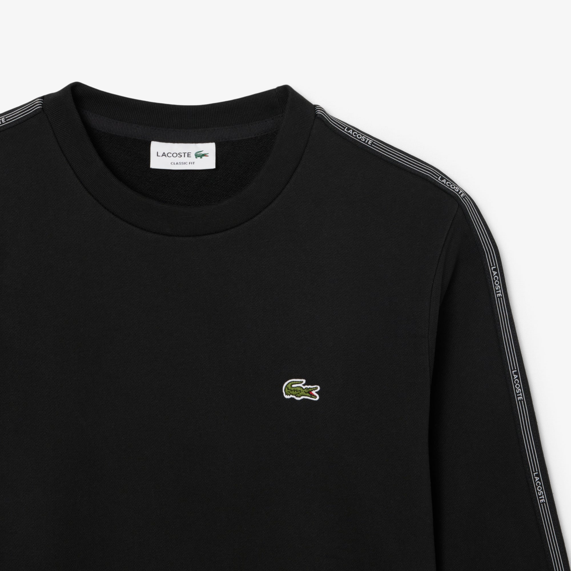 Stripe Band Fleece Sweatshirt - Black