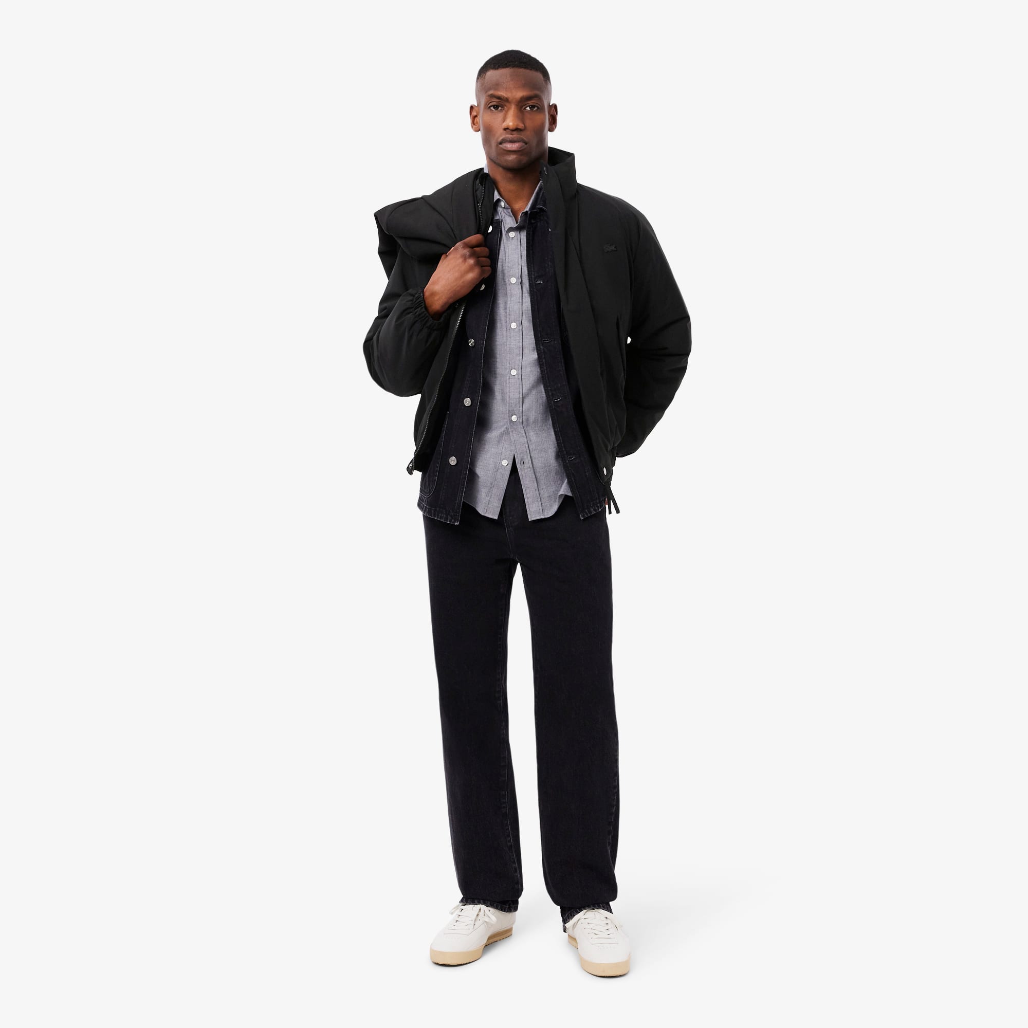 Men's Water-Repellent Puffer Jacket - Black