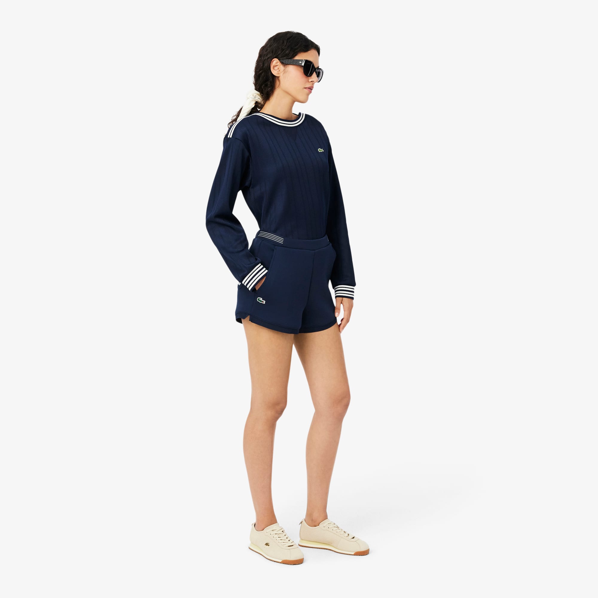 Ultra Dry Badge Accent Tennis Heritage Shorts - Navy Blue