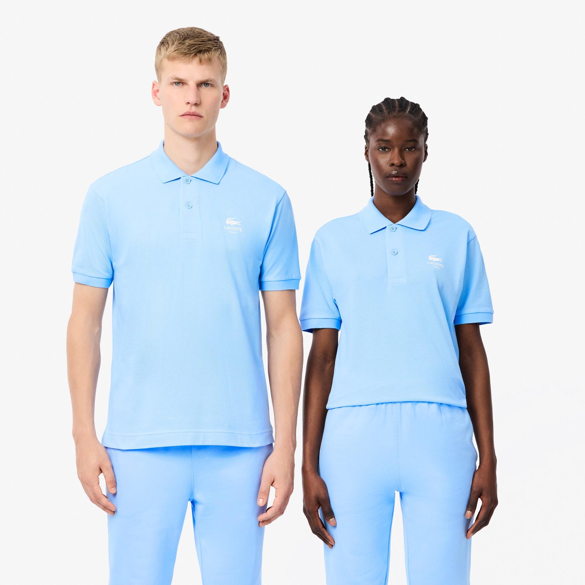 Unisex Classic Fit Signature Print L.12.12 Polo - Pastel blue