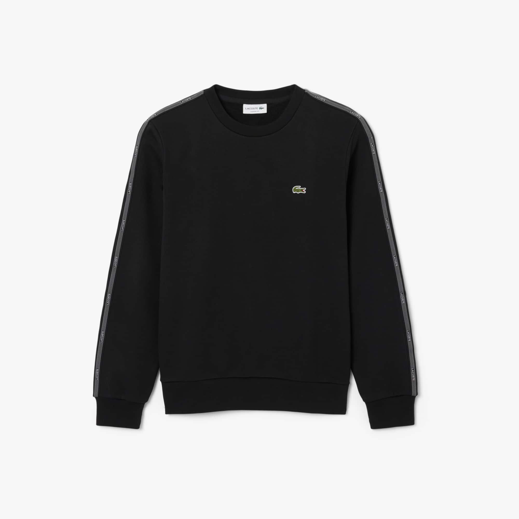 Stripe Band Fleece Sweatshirt - Black