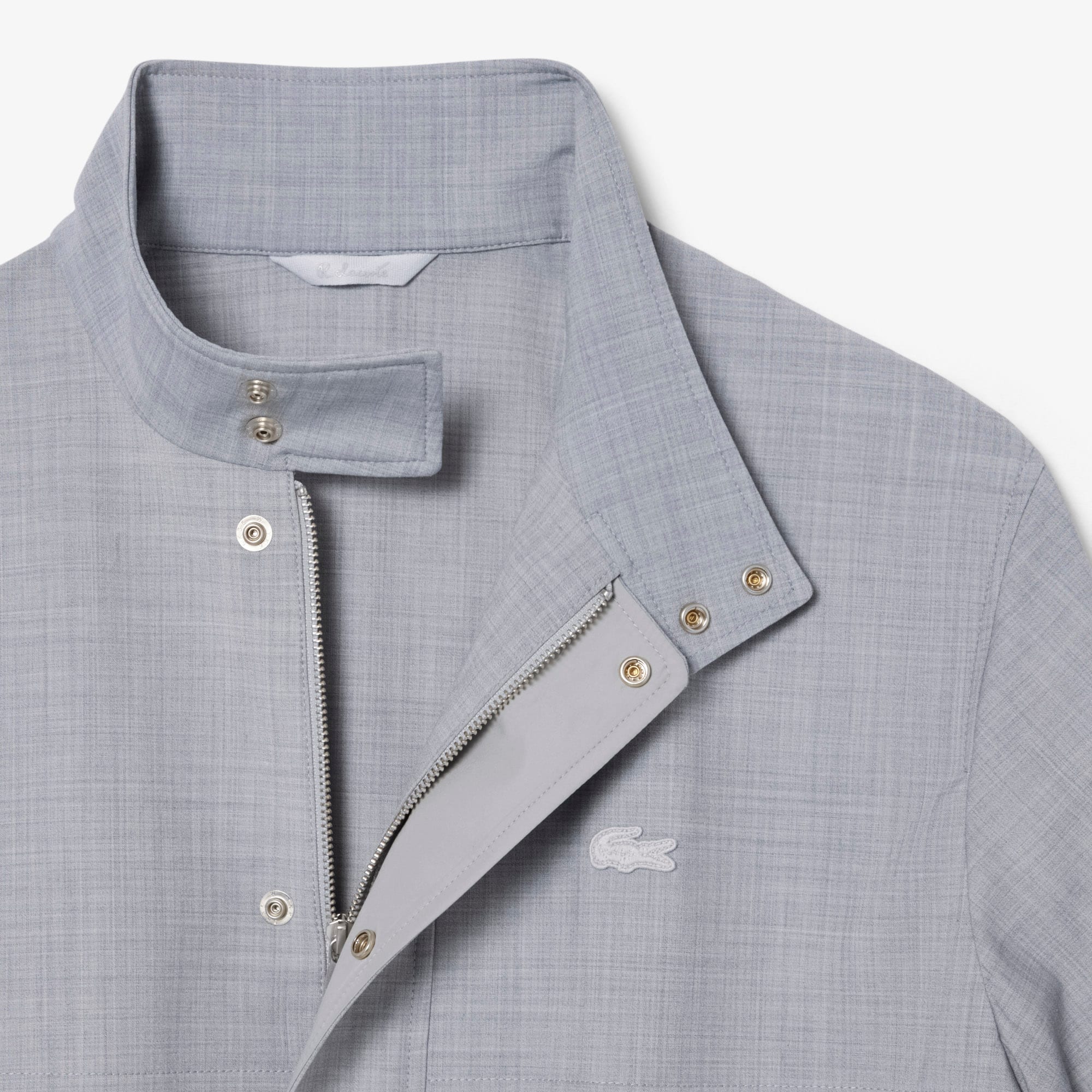 Wool Blend Harrington Jacket - Light Grey