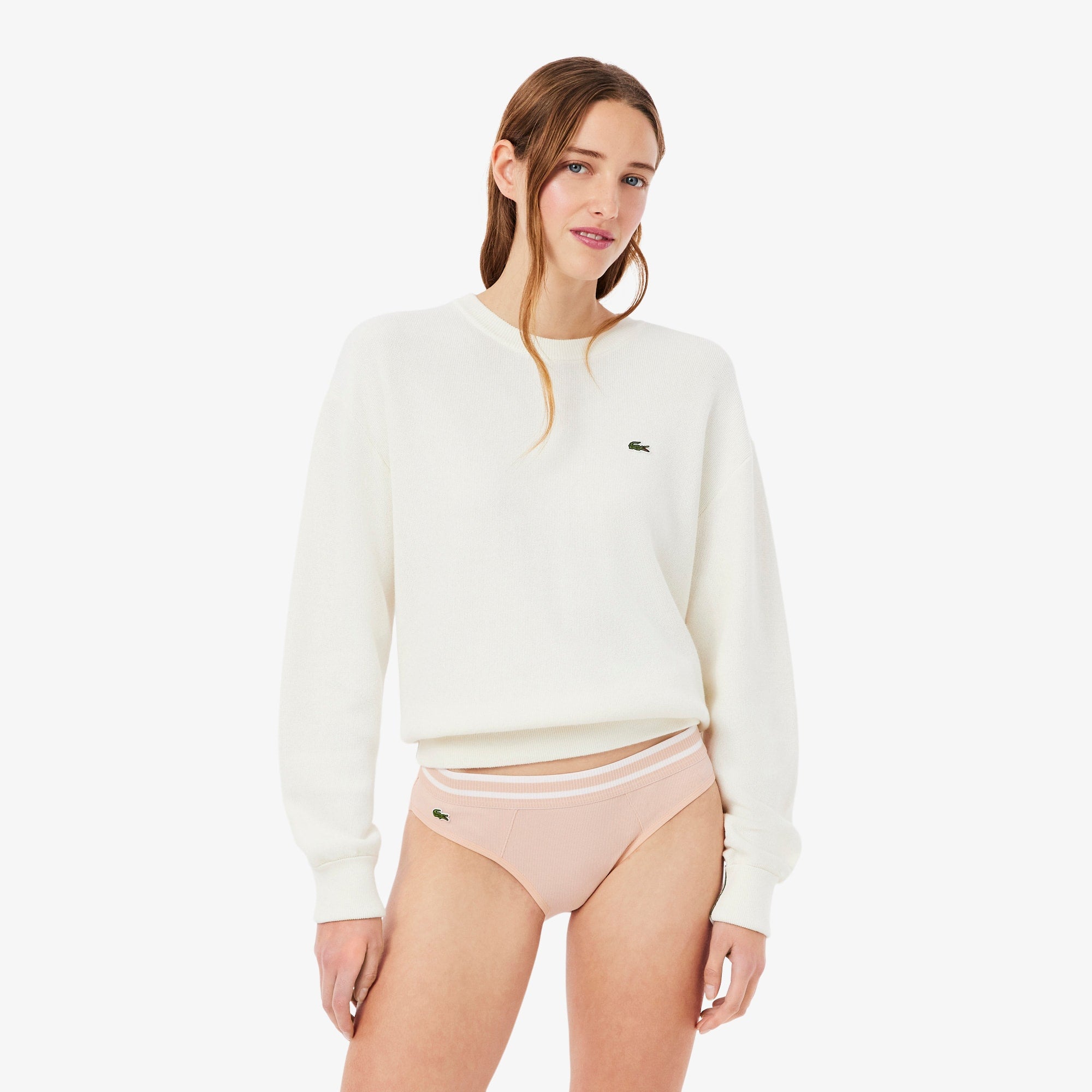 Stripe Waist Cotton Briefs - Rose