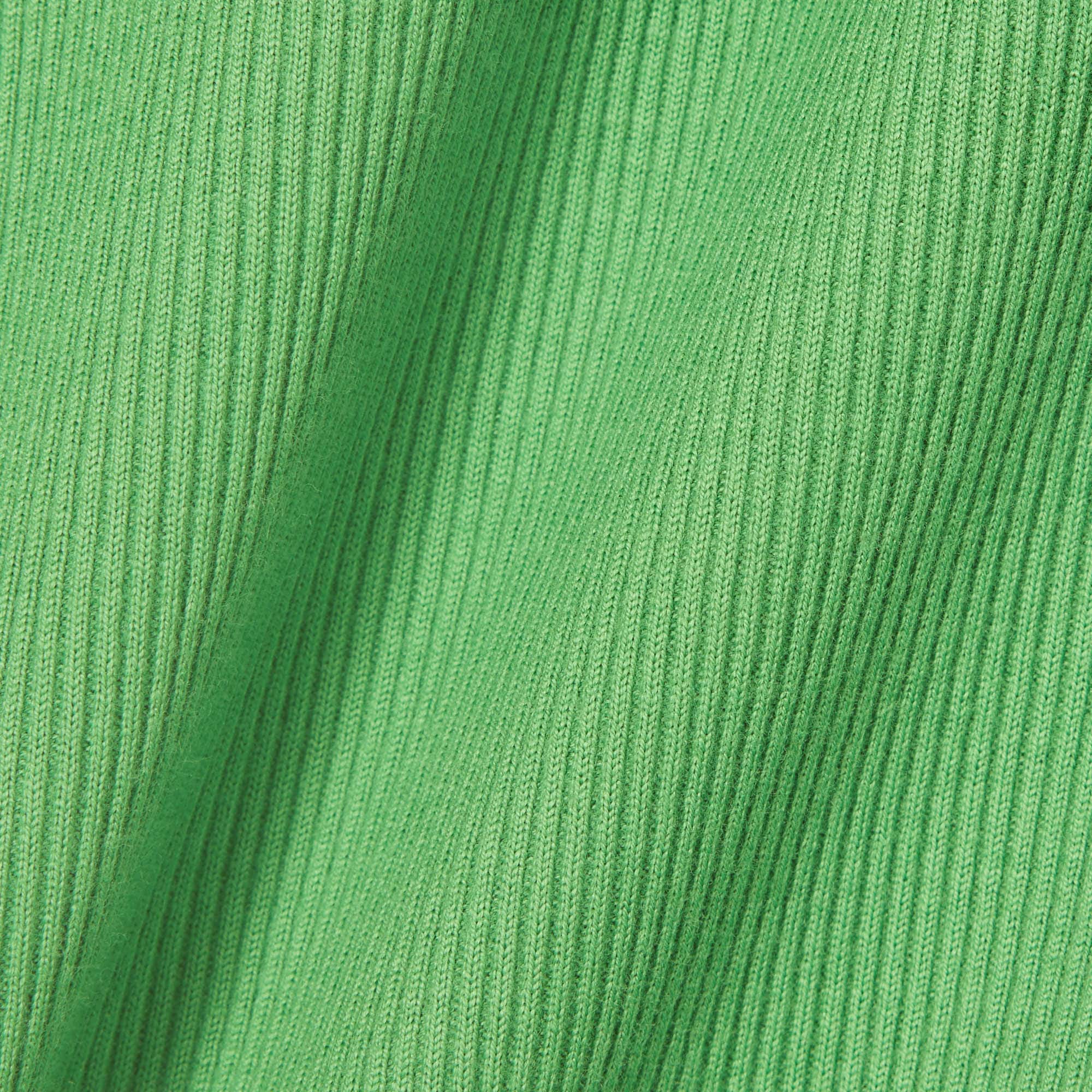 Women's Slim Fit Ribbed Cotton T-Shirt - Vert