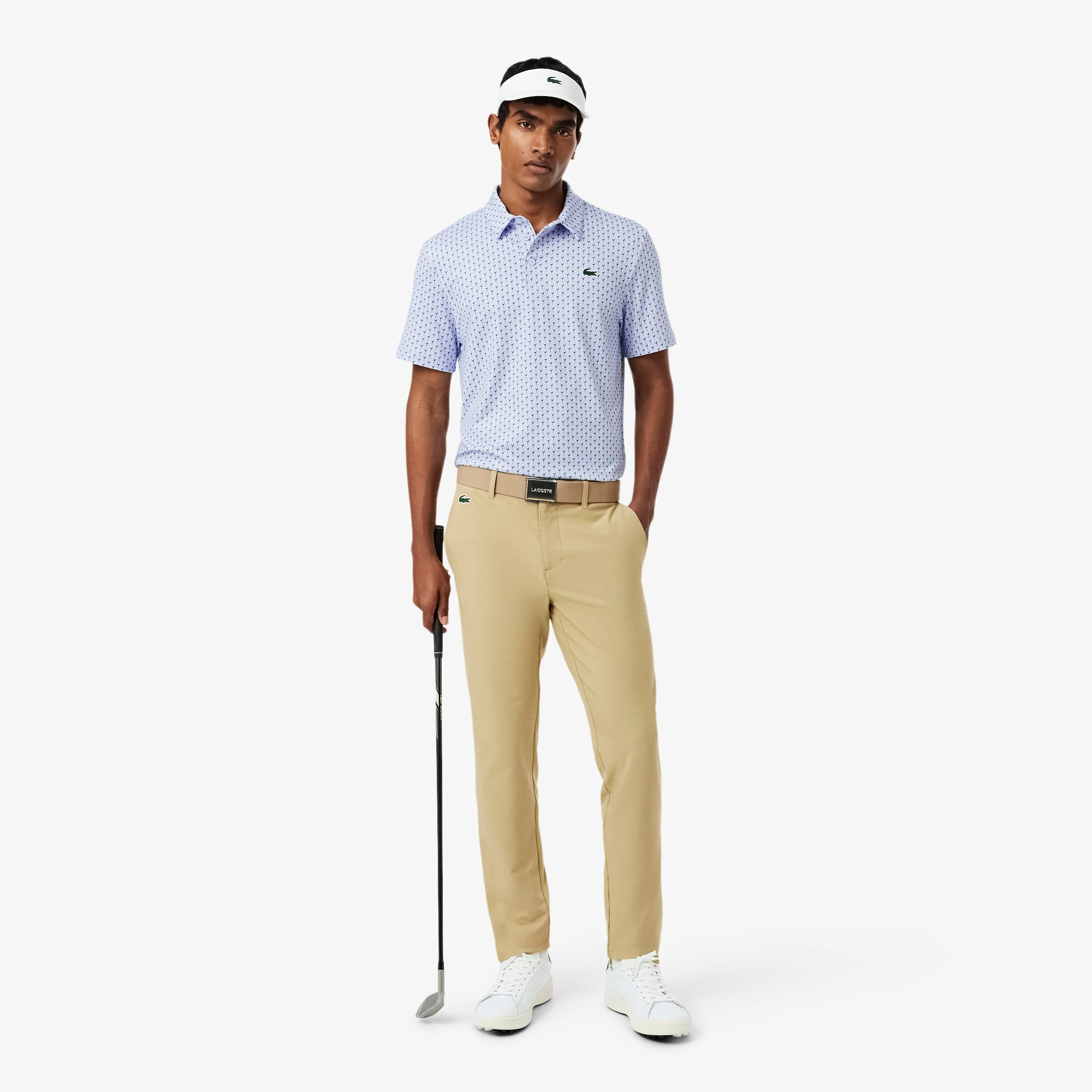 Regular Fit Printed Golf Polo - Bleu Clair / Bleu Marine